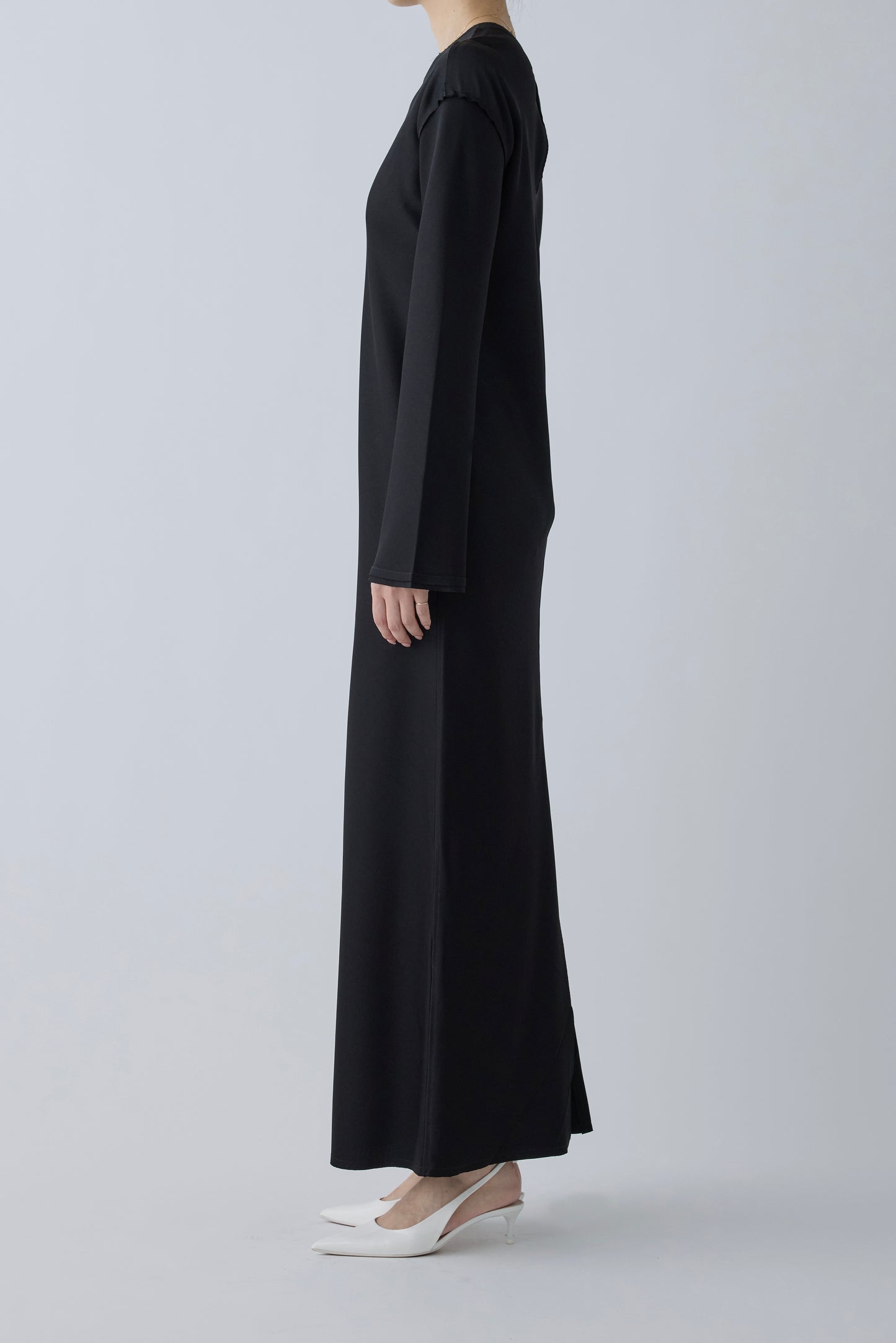 Phekda satin dress_Black