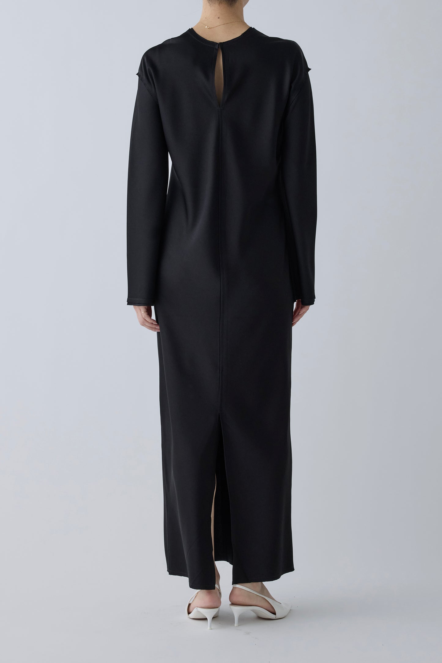 Phekda satin dress_Black