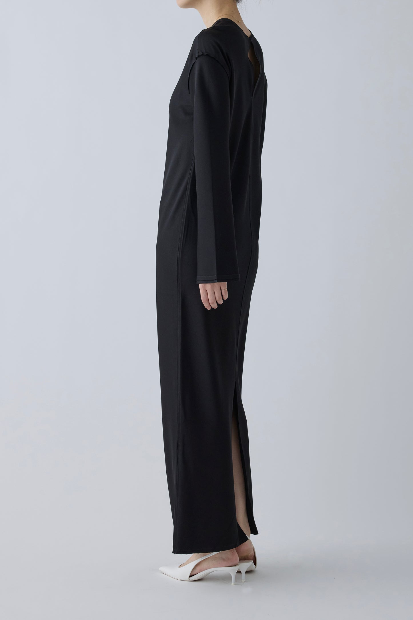 Phekda satin dress_Black