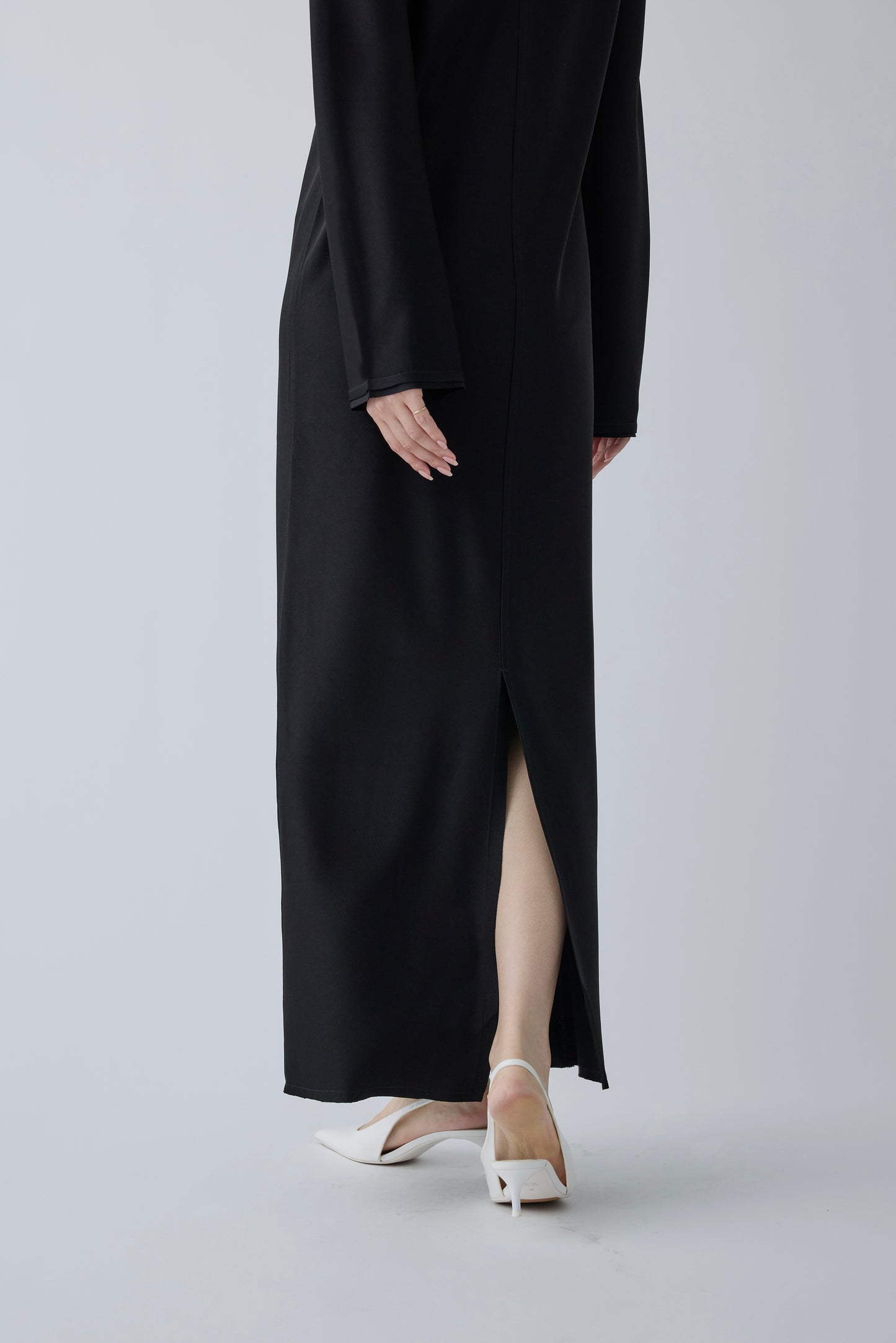 Phekda satin dress_Black