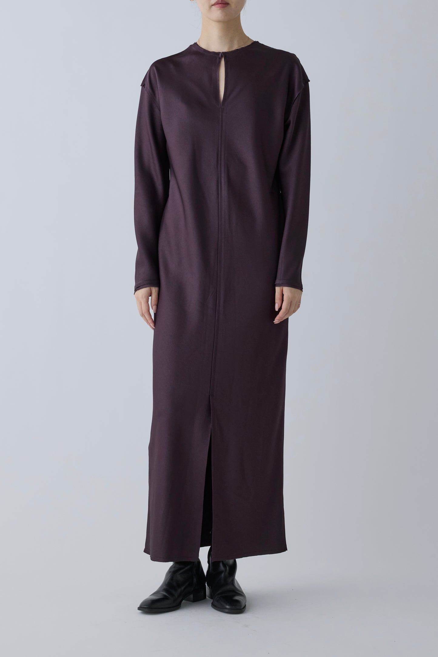 Phekda satin dress_Brown