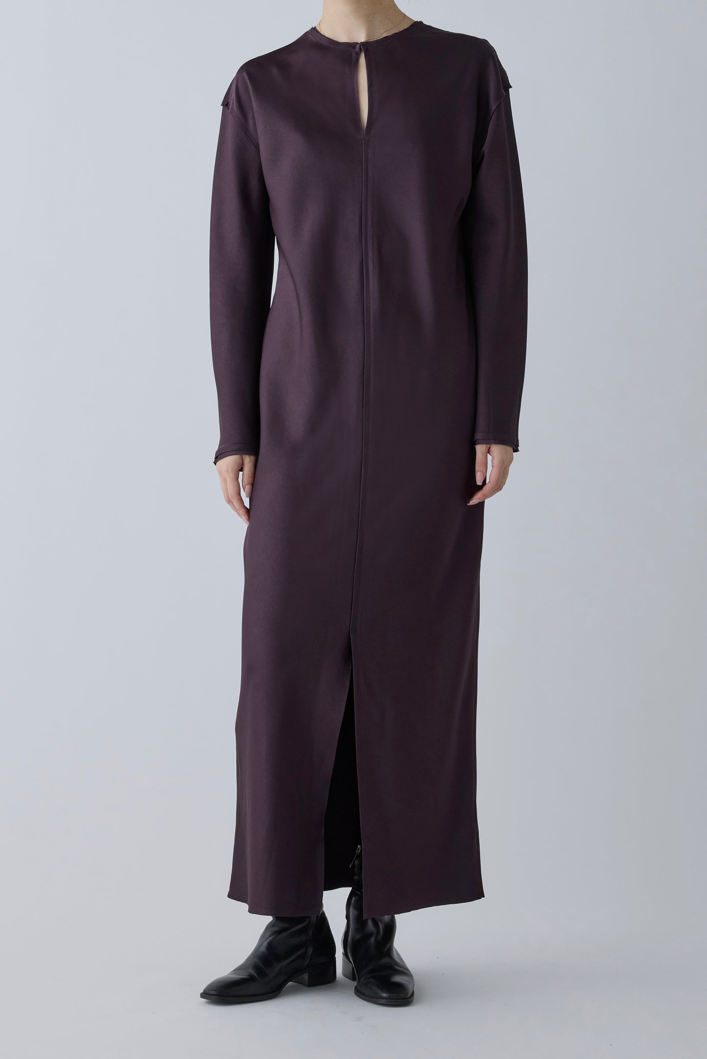 Phekda satin dress_Brown