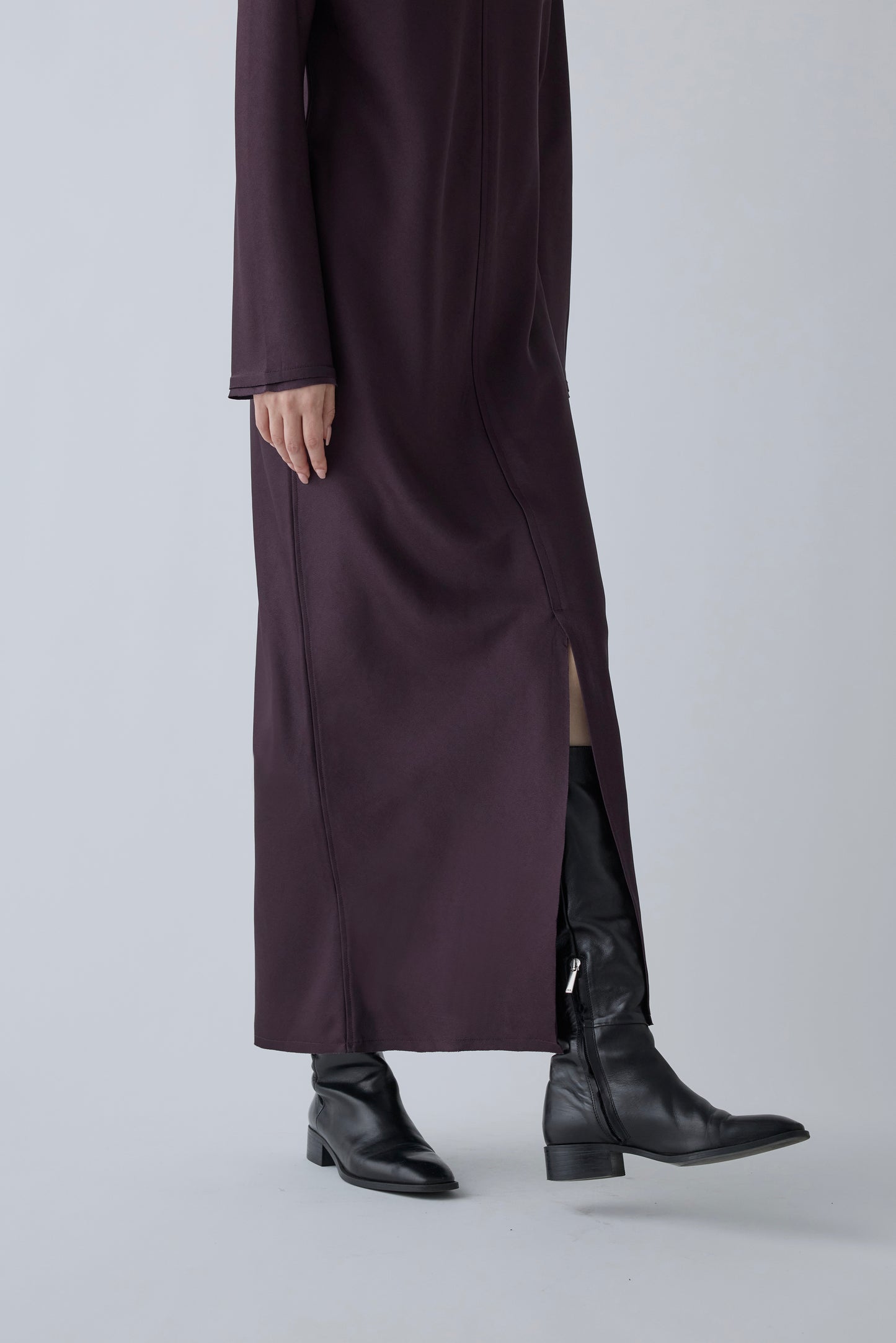 Phekda satin dress_Brown
