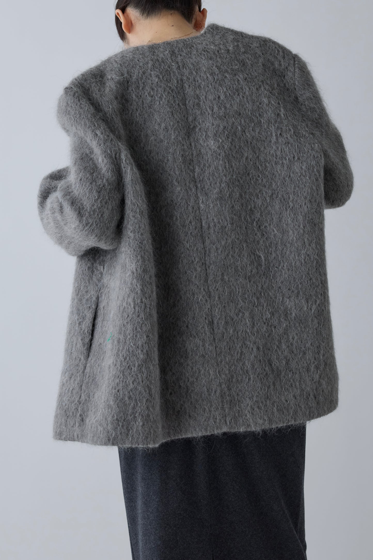 Muscae mohair short coat _ gray