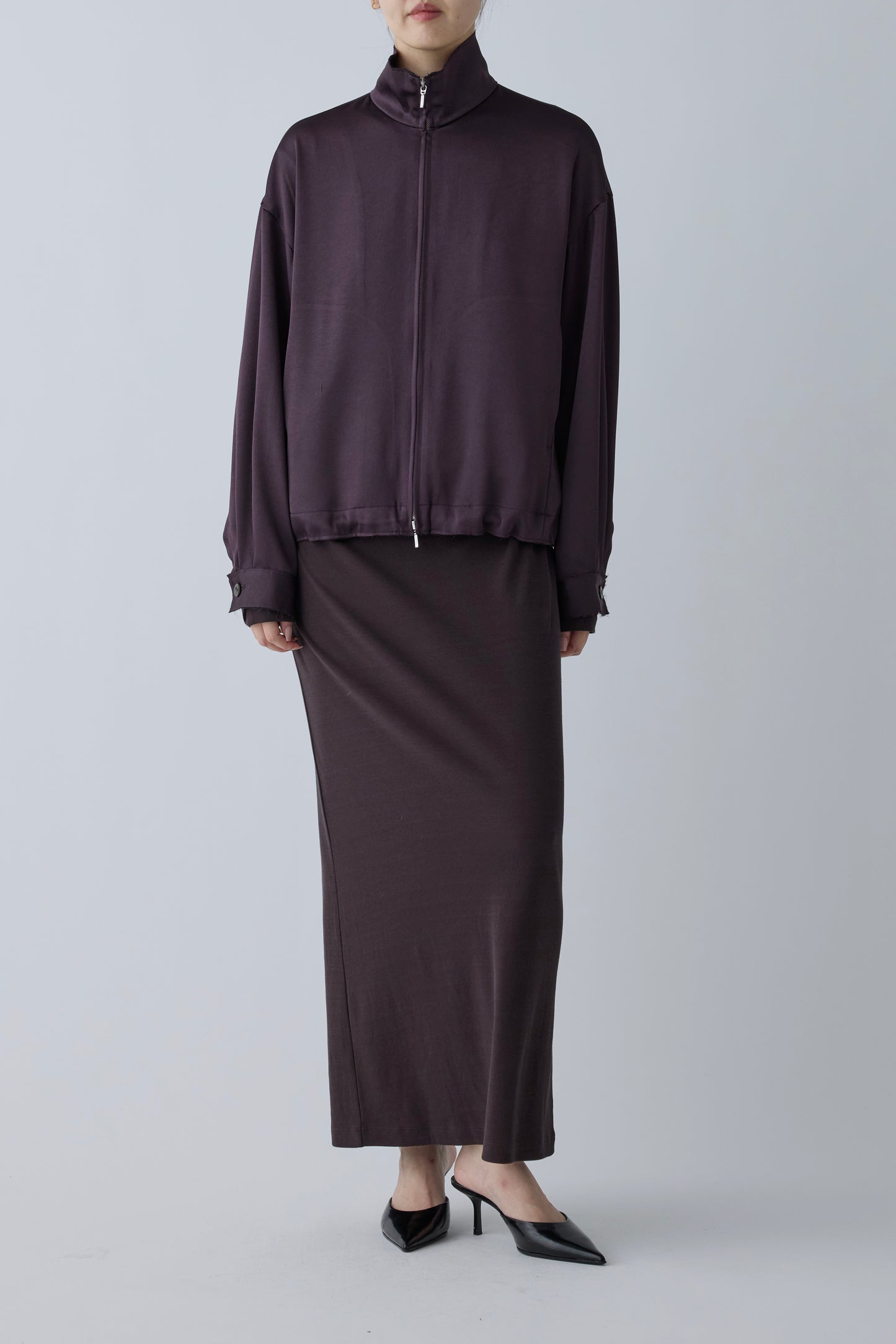 Phekda satin blouson_Brown