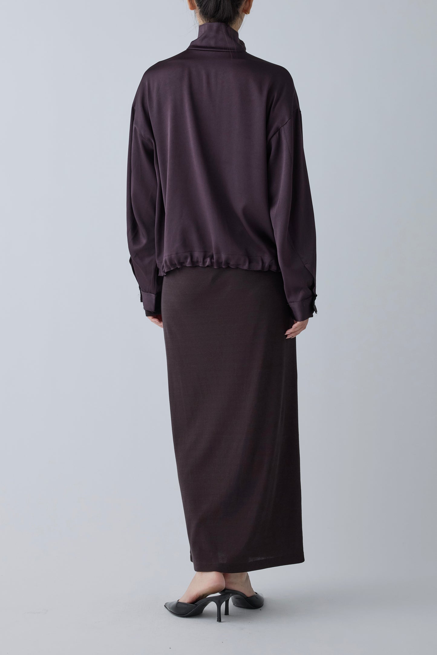 Phekda satin blouson_Brown