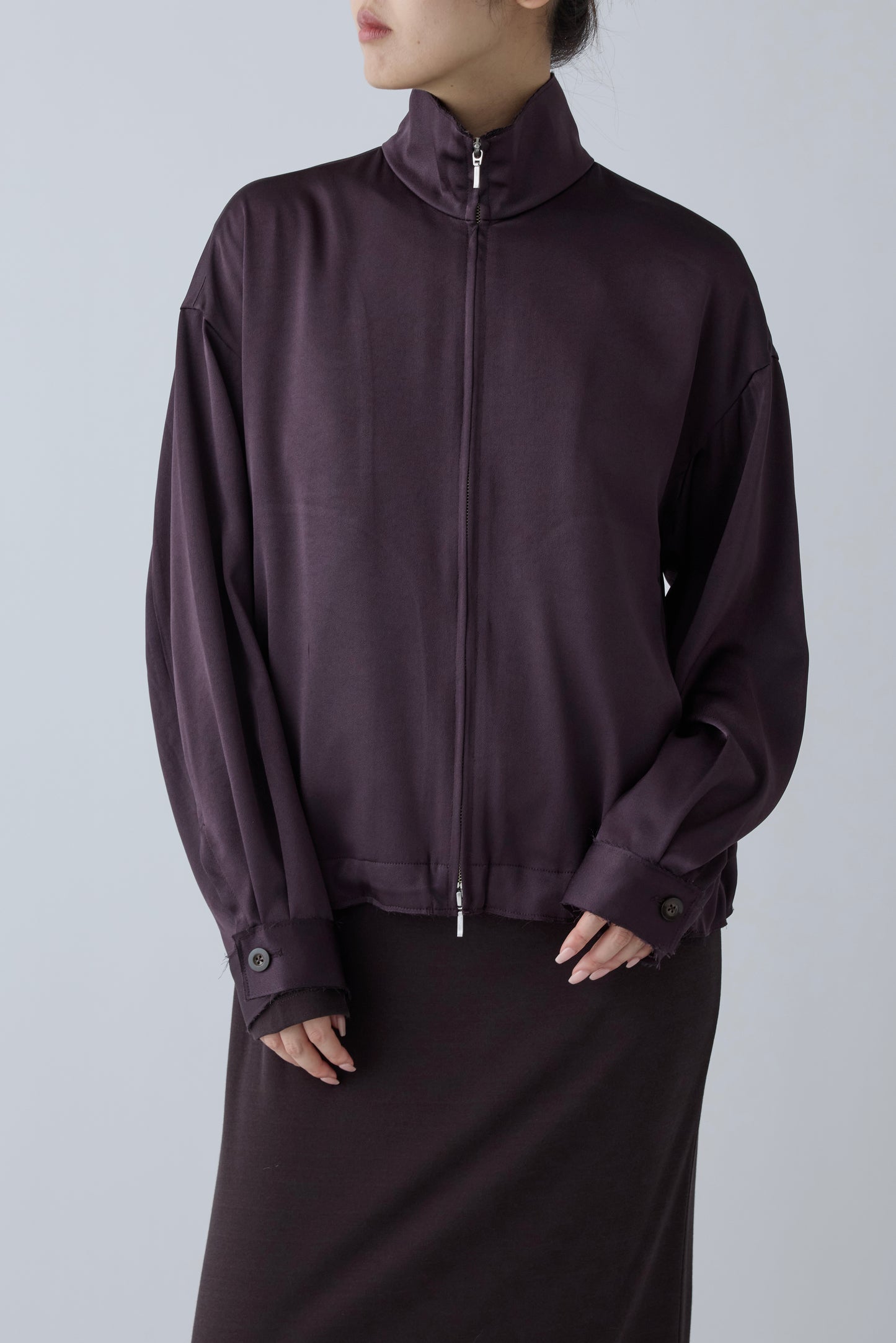 Phekda satin blouson_Brown