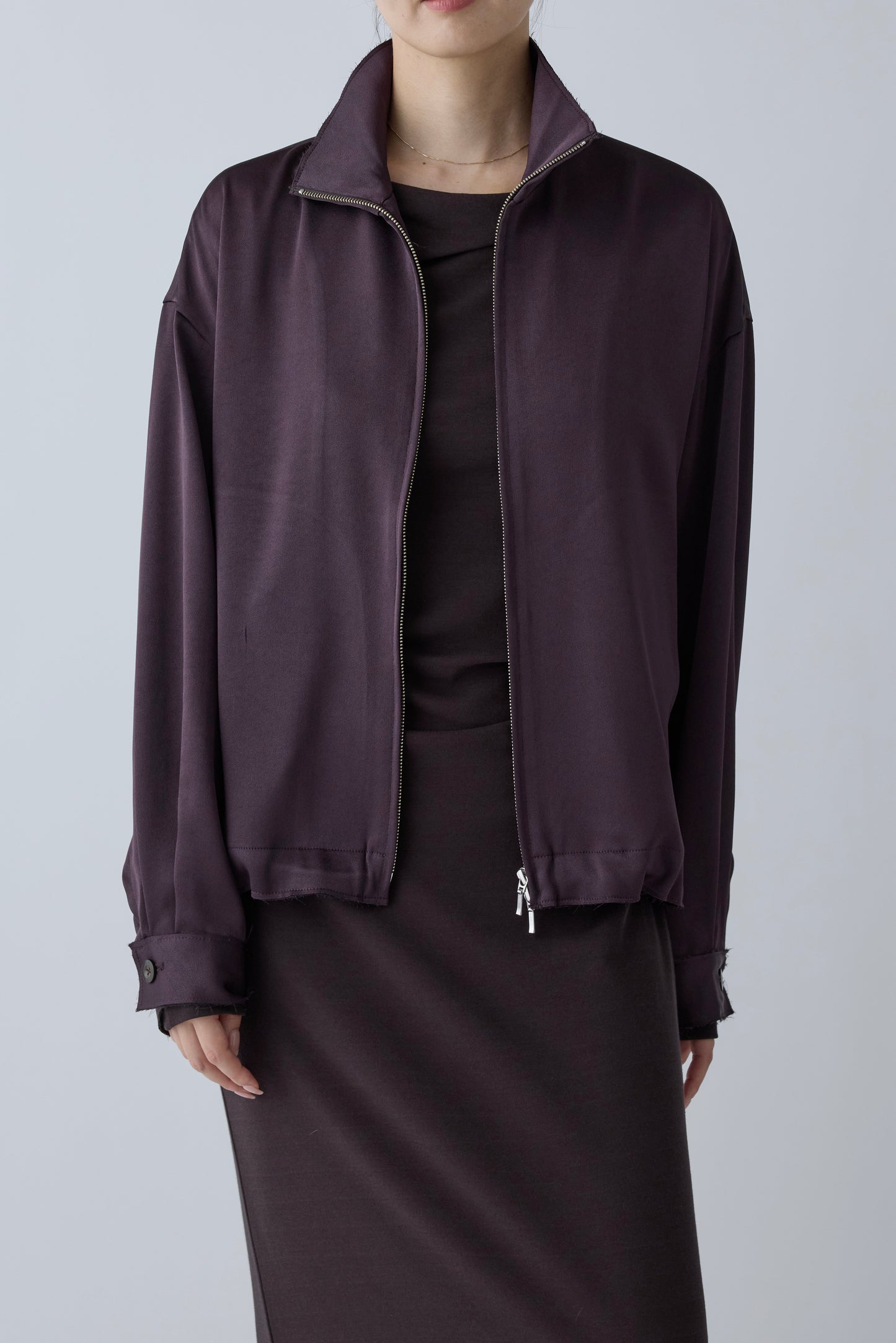 Phekda satin blouson_Brown