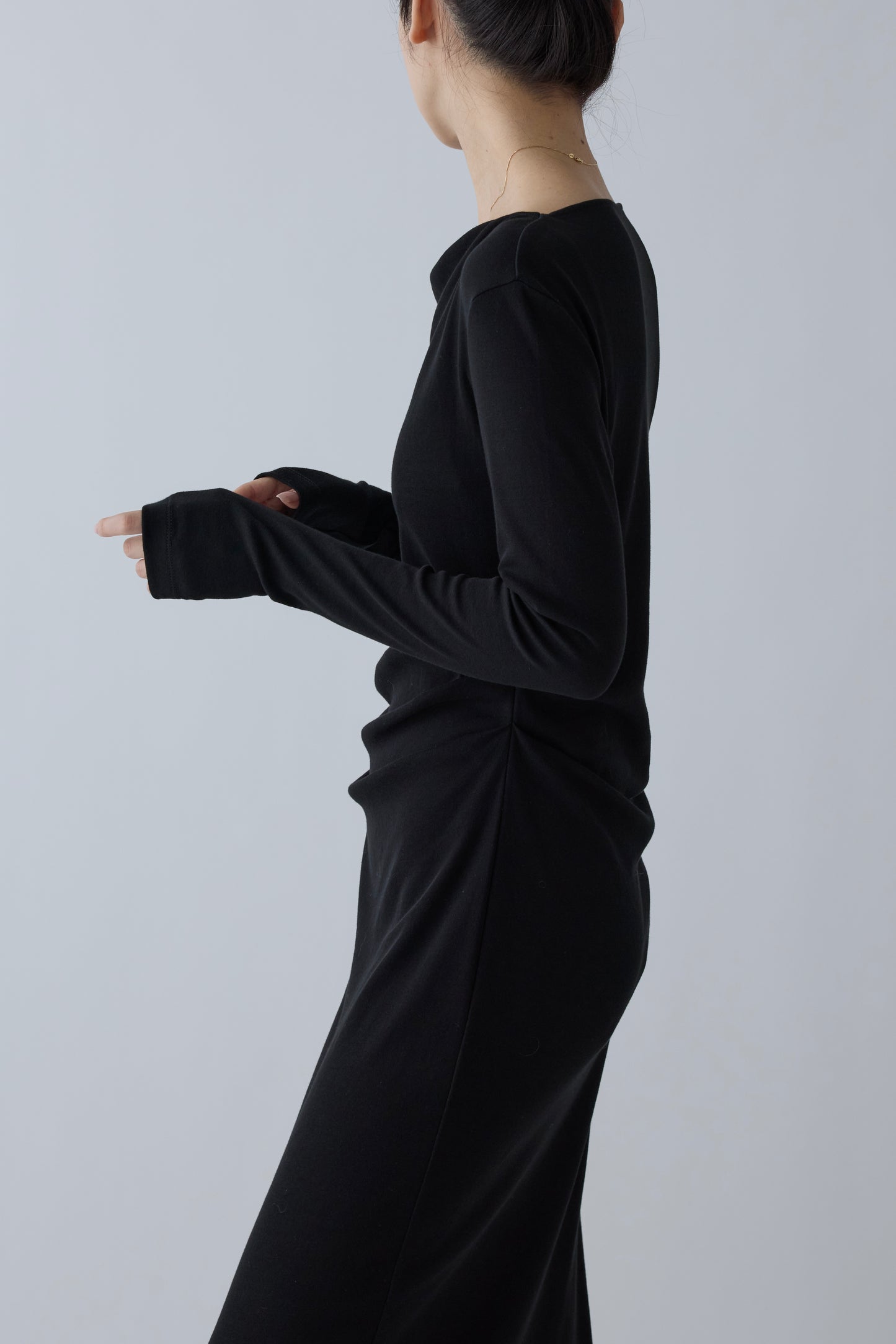 Scheat tuck dress_Black