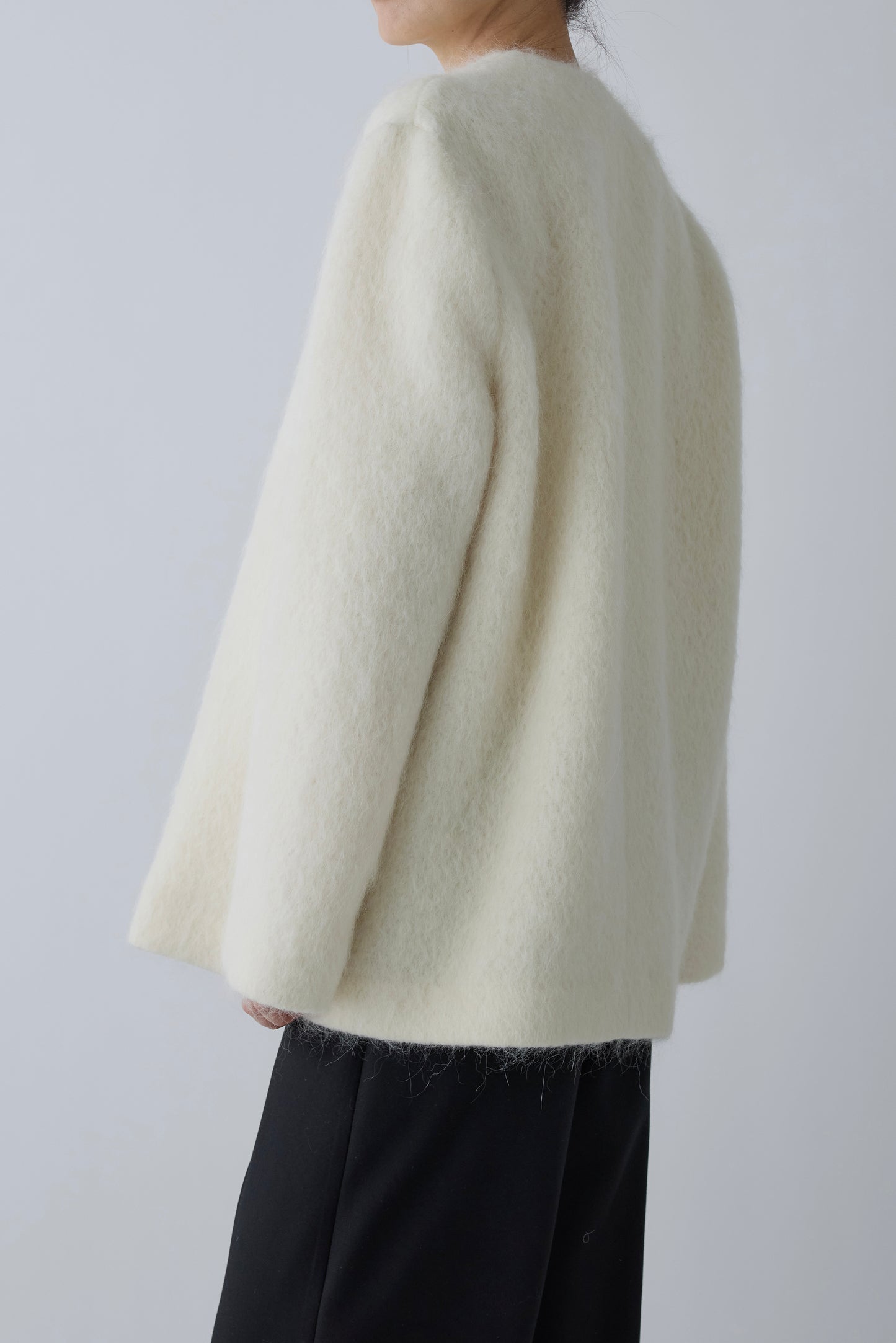 Muscae mohair short coat _ white