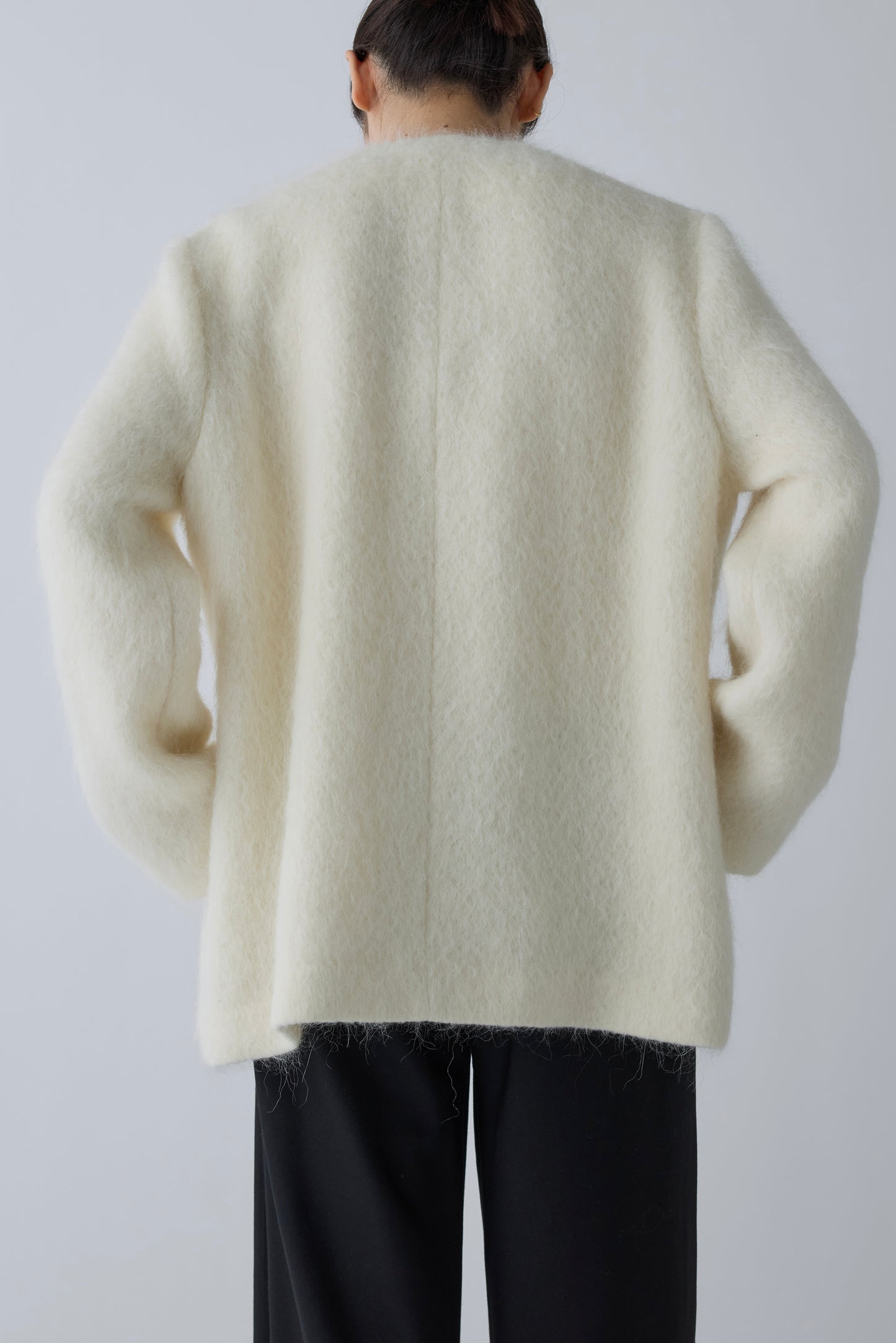 Muscae mohair short coat _ white