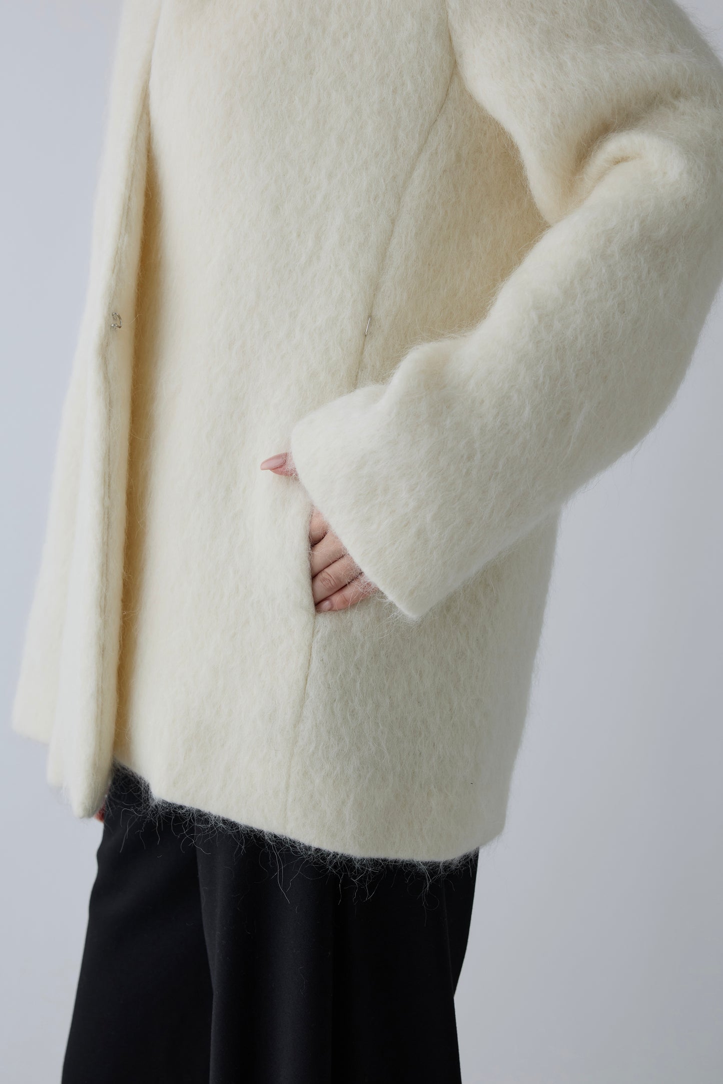 Muscae mohair short coat _ white