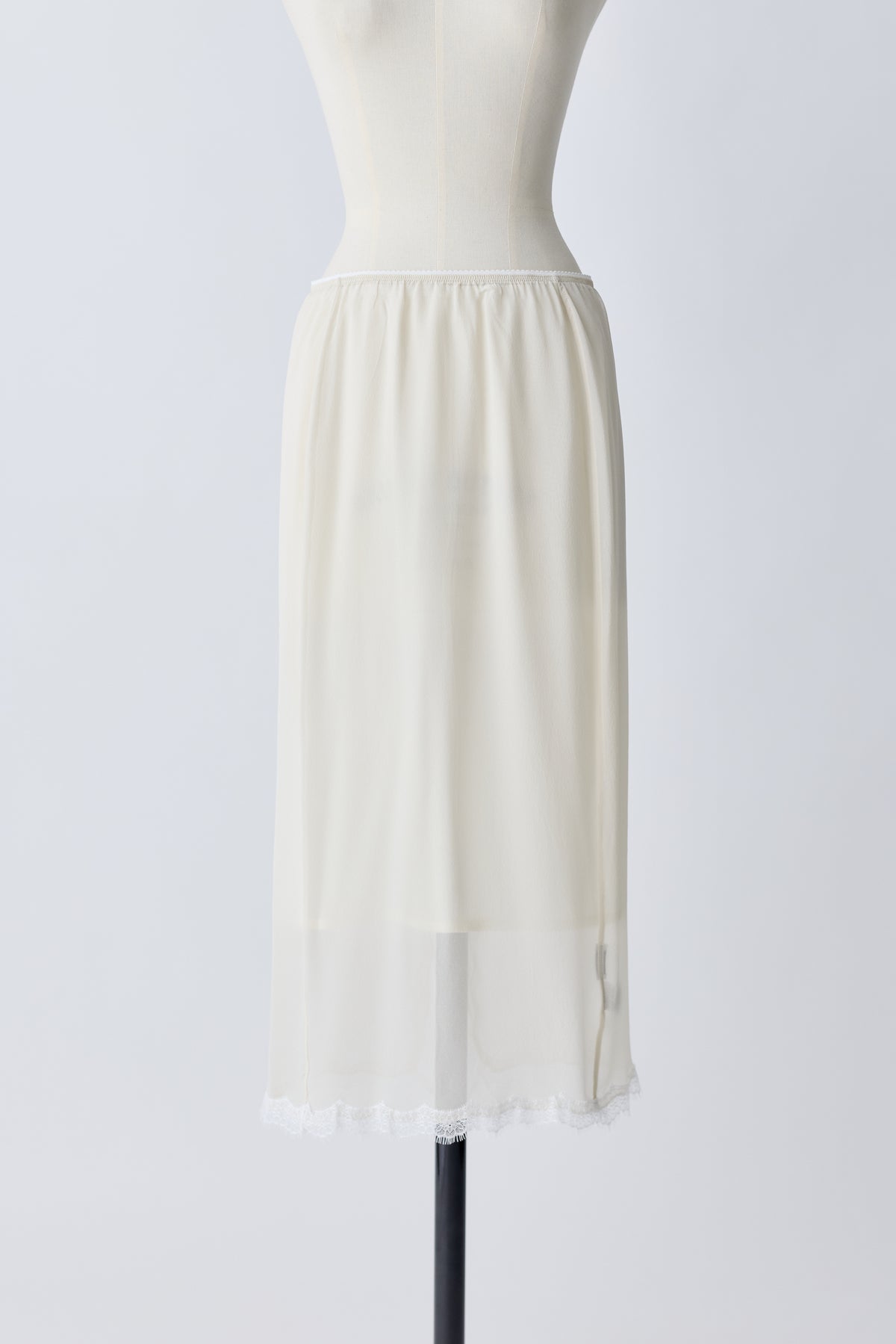 Caroli silk sheer skirt_white