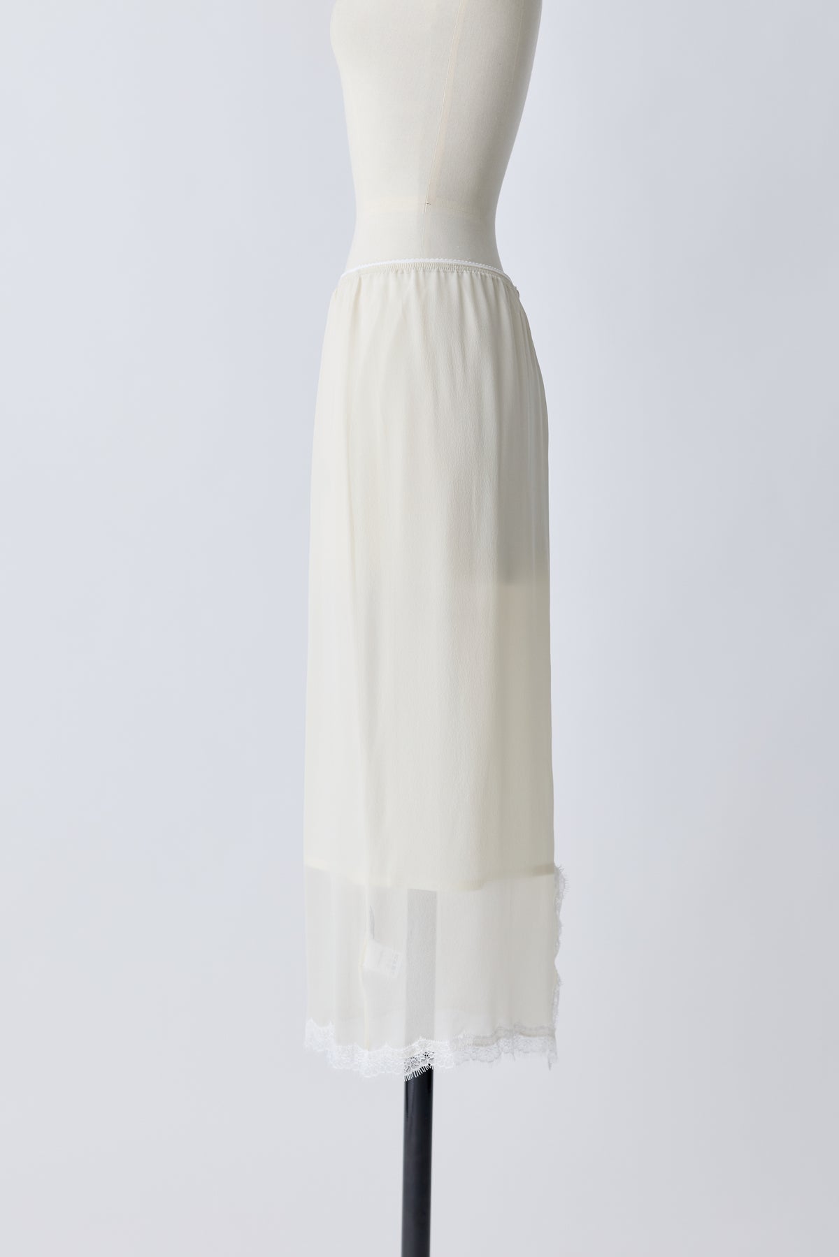 Caroli silk sheer skirt_white