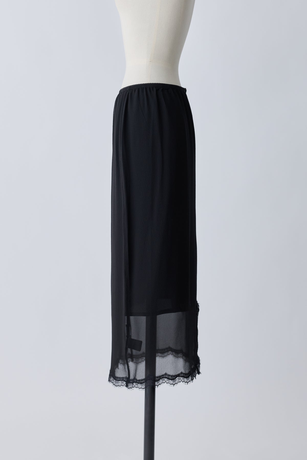 Caroli silk sheer skirt_black
