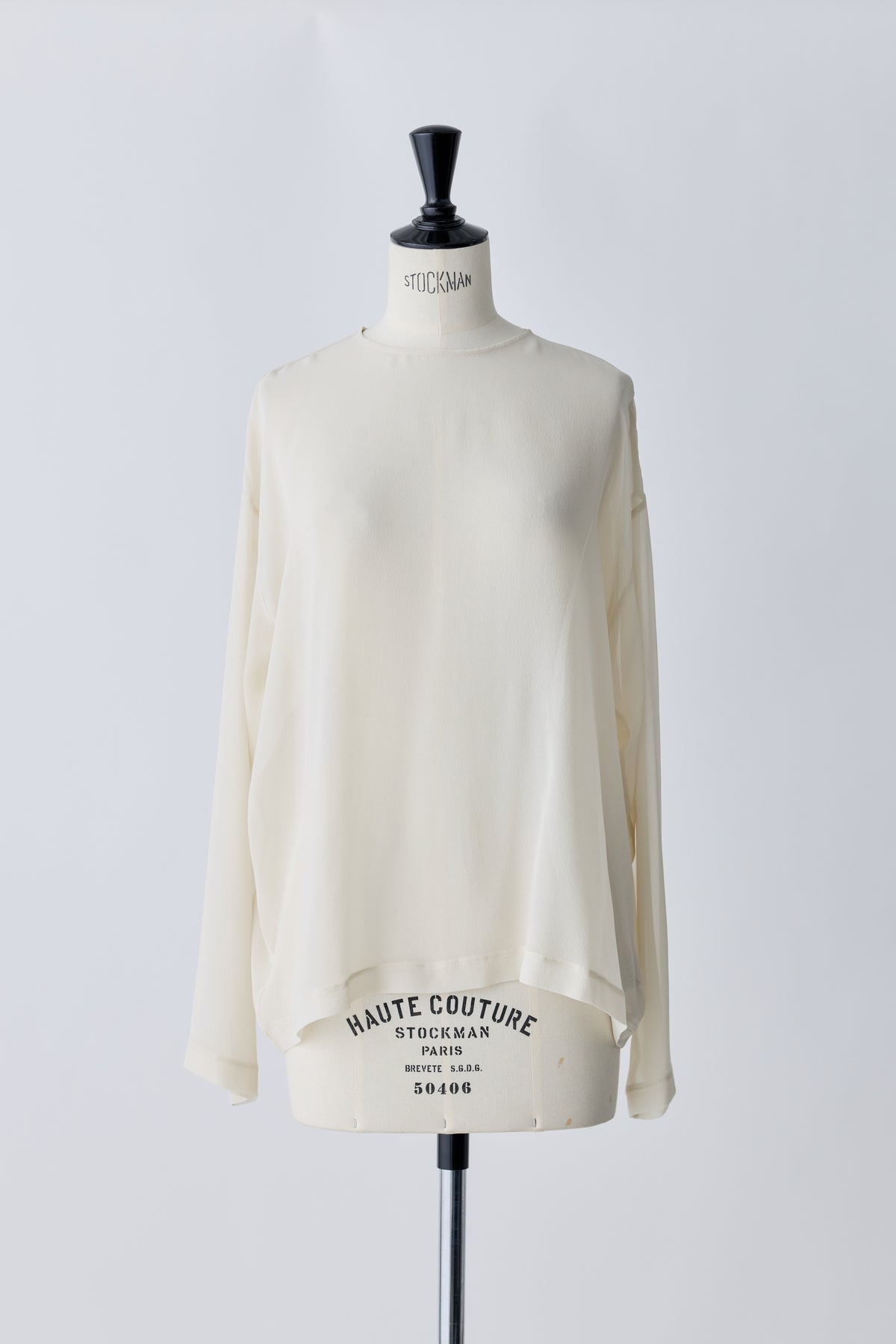 Caroli silk sheer tops_white