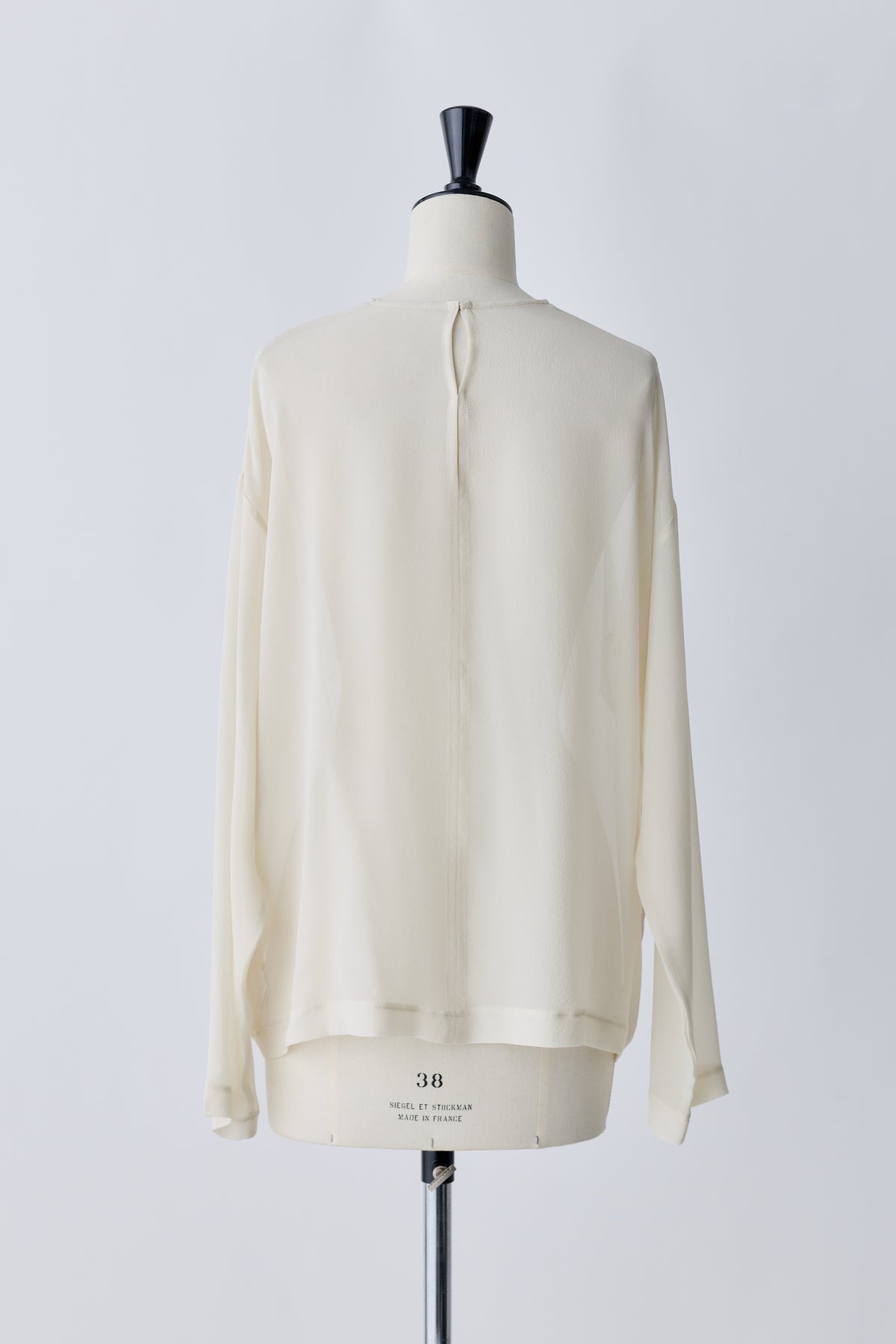 Caroli silk sheer tops_white