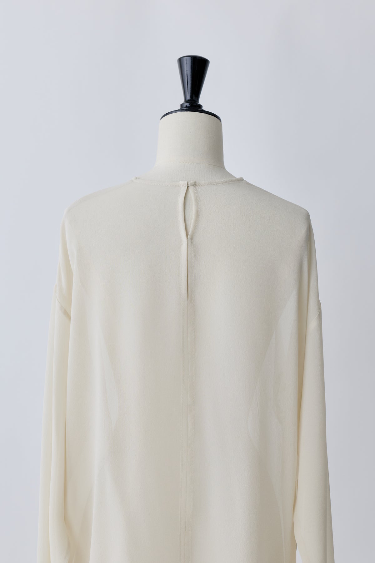 Caroli silk sheer tops_white