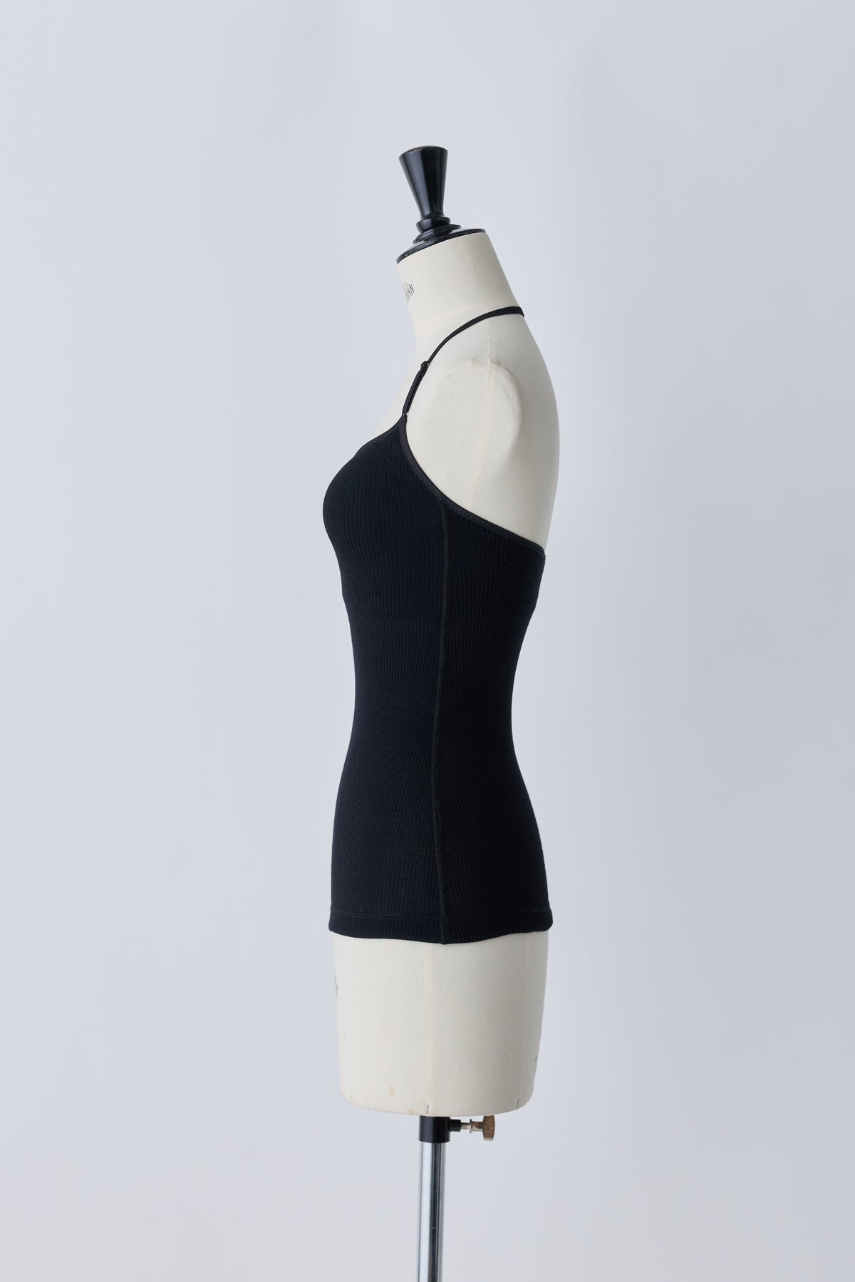 Nekkar rib halter tops_black