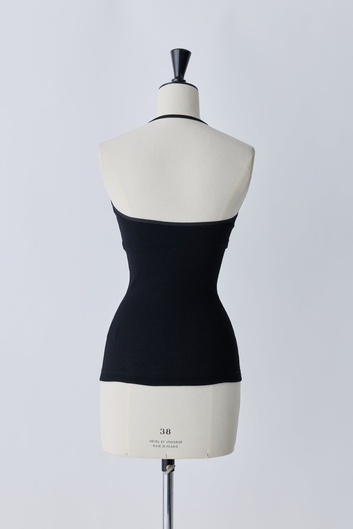 Nekkar rib halter tops_black