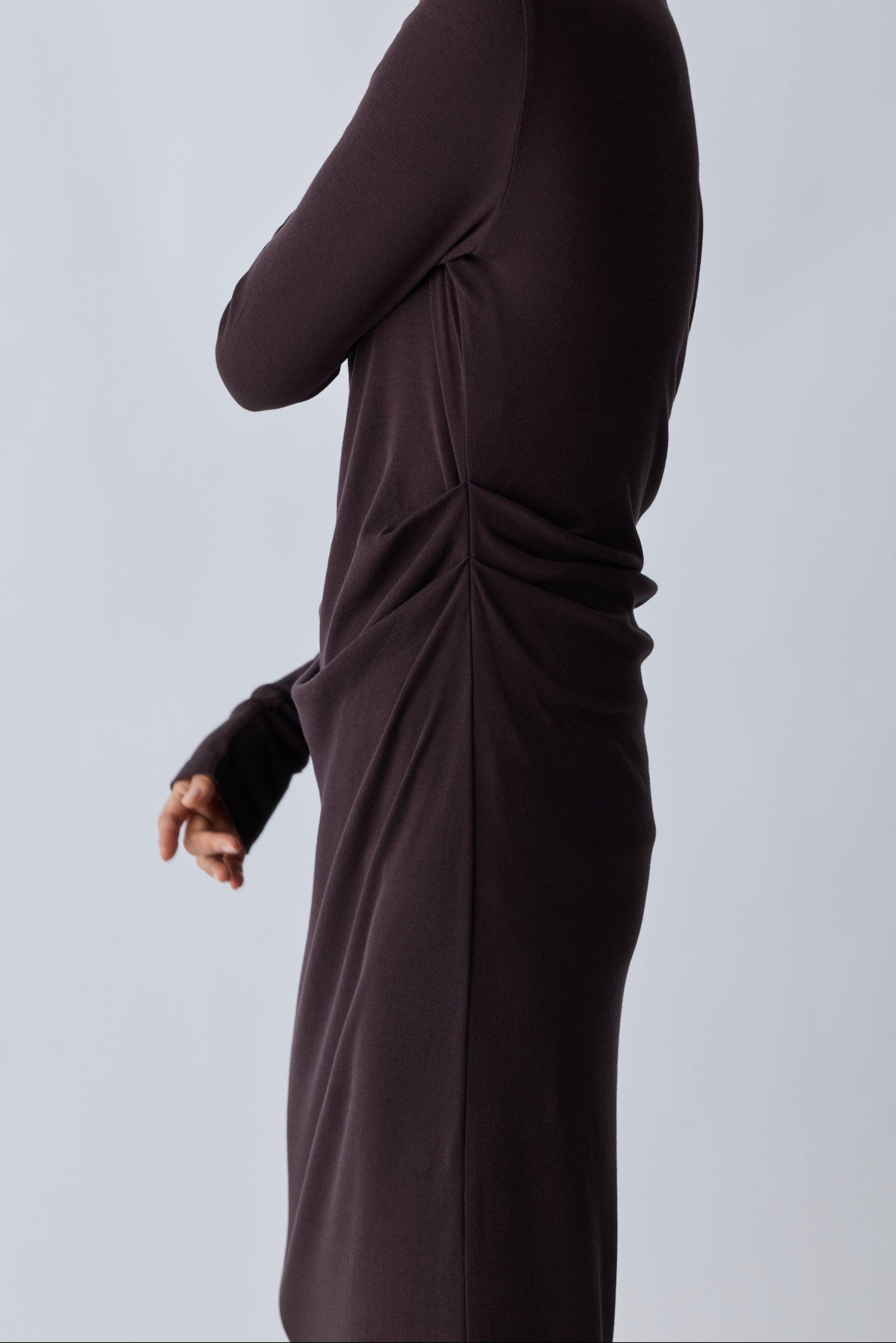 PHERE Scheat tuck dress ブラック 0 Scheat tuck dress_brown – PHERE