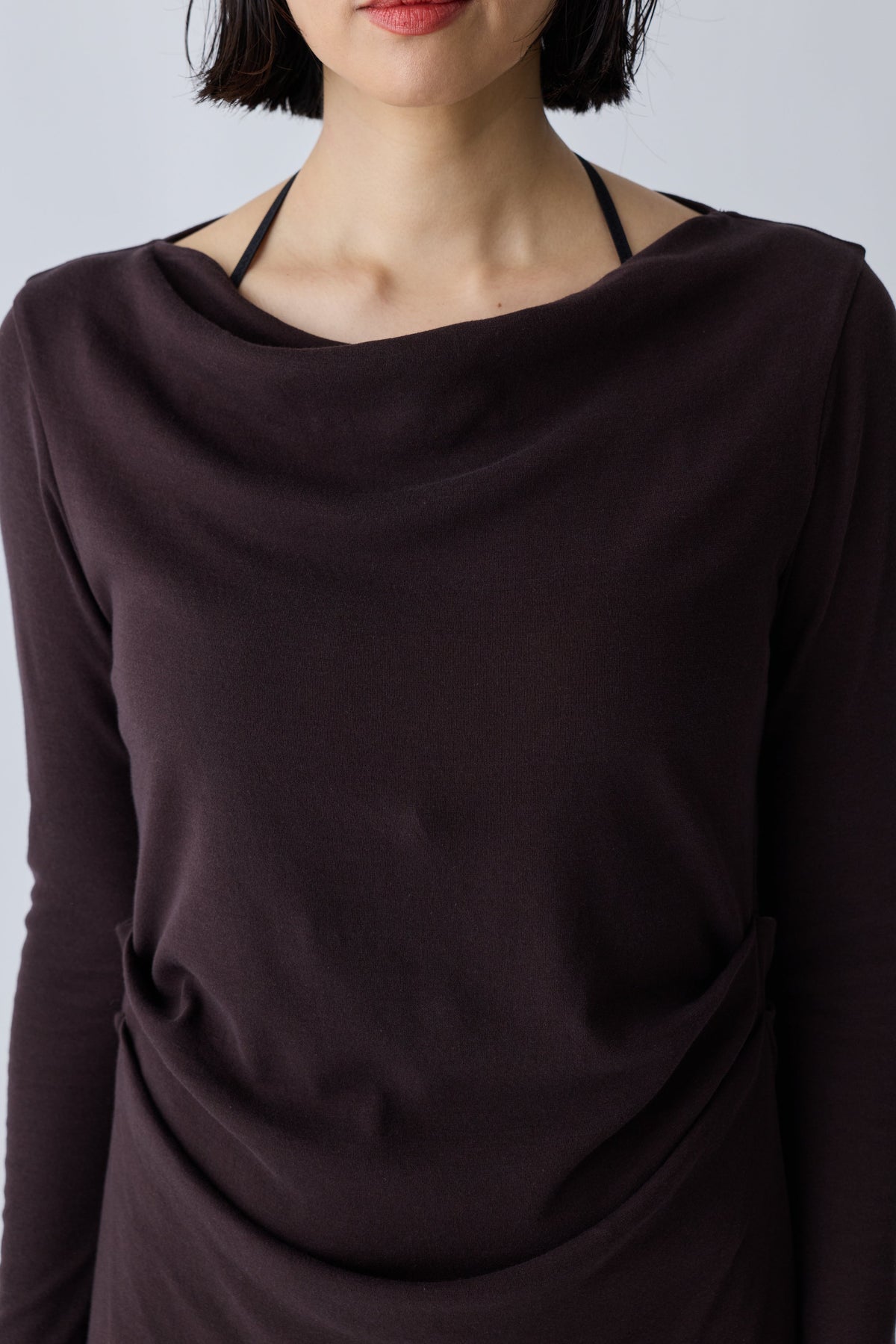 Scheat tuck dress_brown