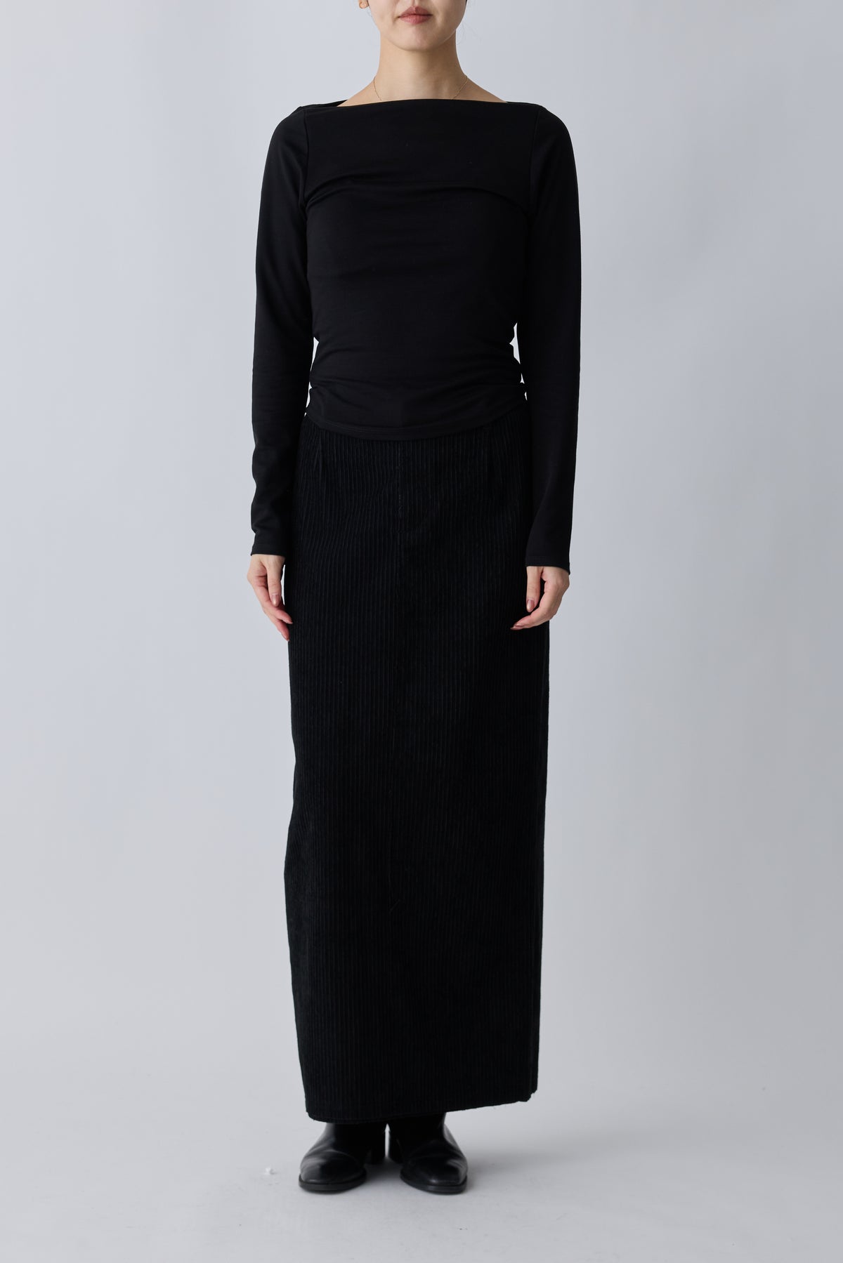 Nekkar boat neck L/S tee_black