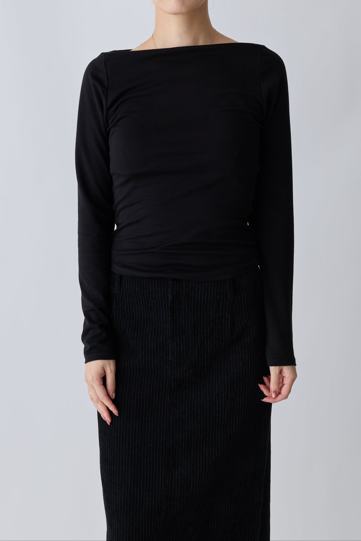 Nekkar boat neck L/S tee_black