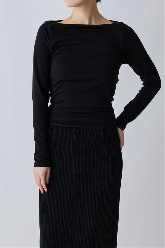 Nekkar boat neck L/S tee_black