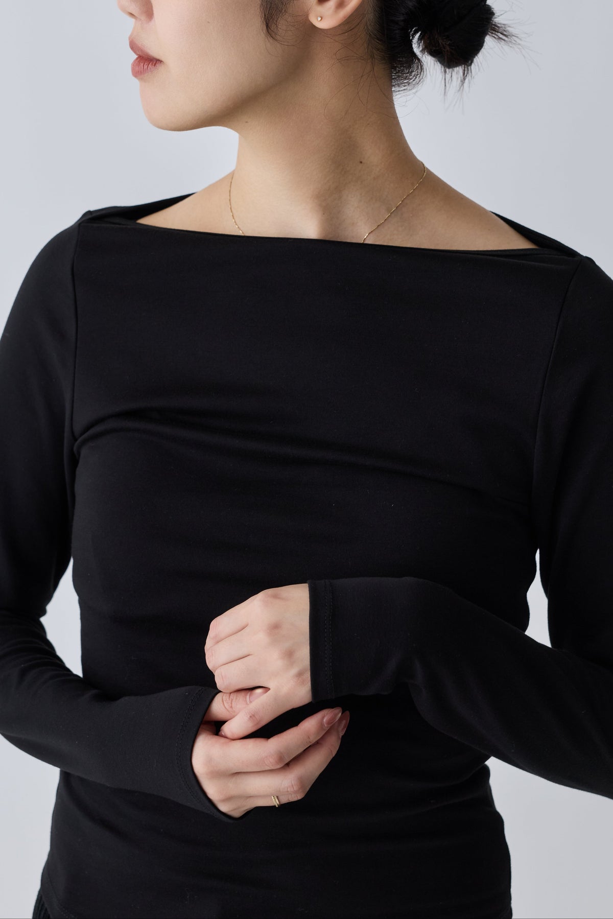 Nekkar boat neck L/S tee_black