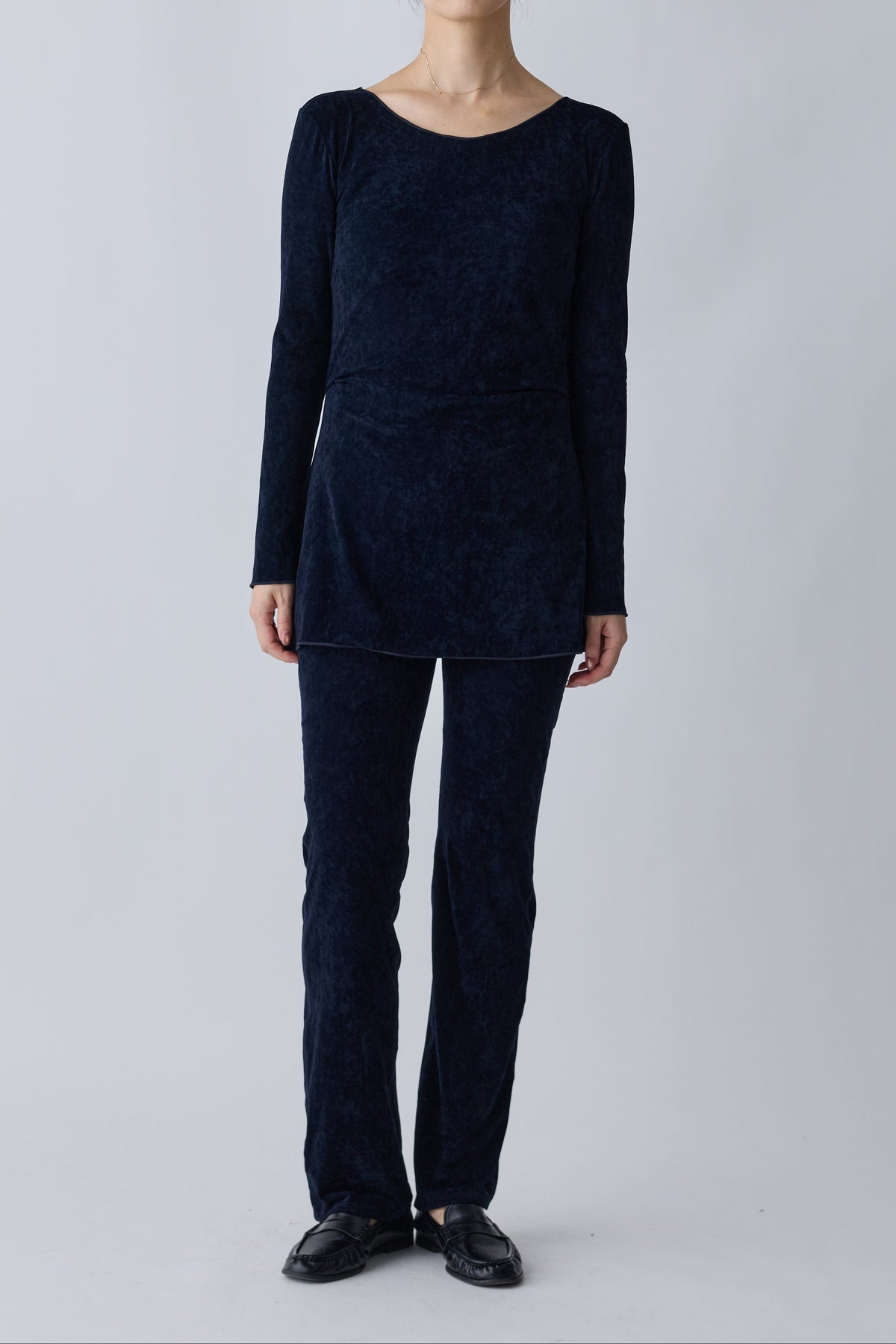 Mirak velours tack tops_navy