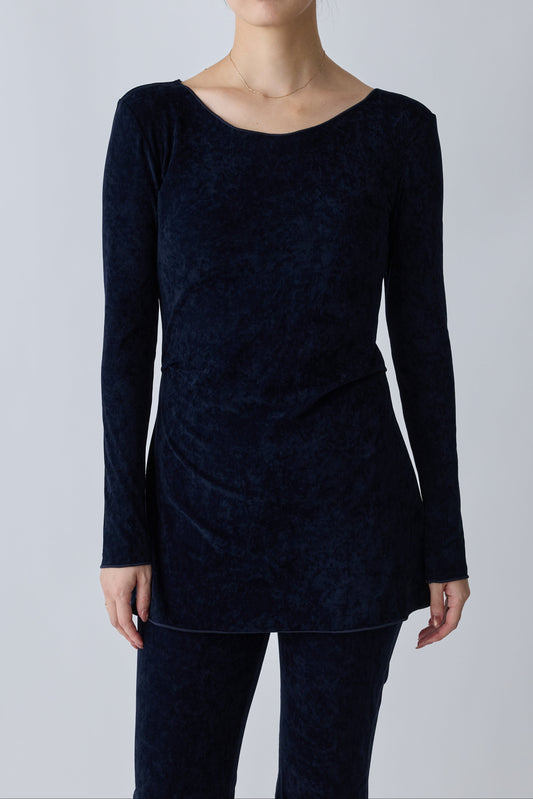 Mirak velours tack tops_navy
