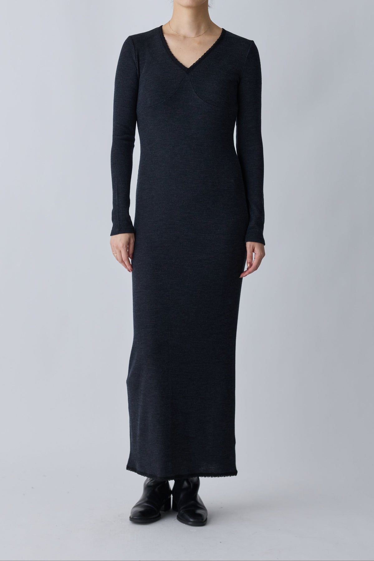 Nekkar rib long dress_gray