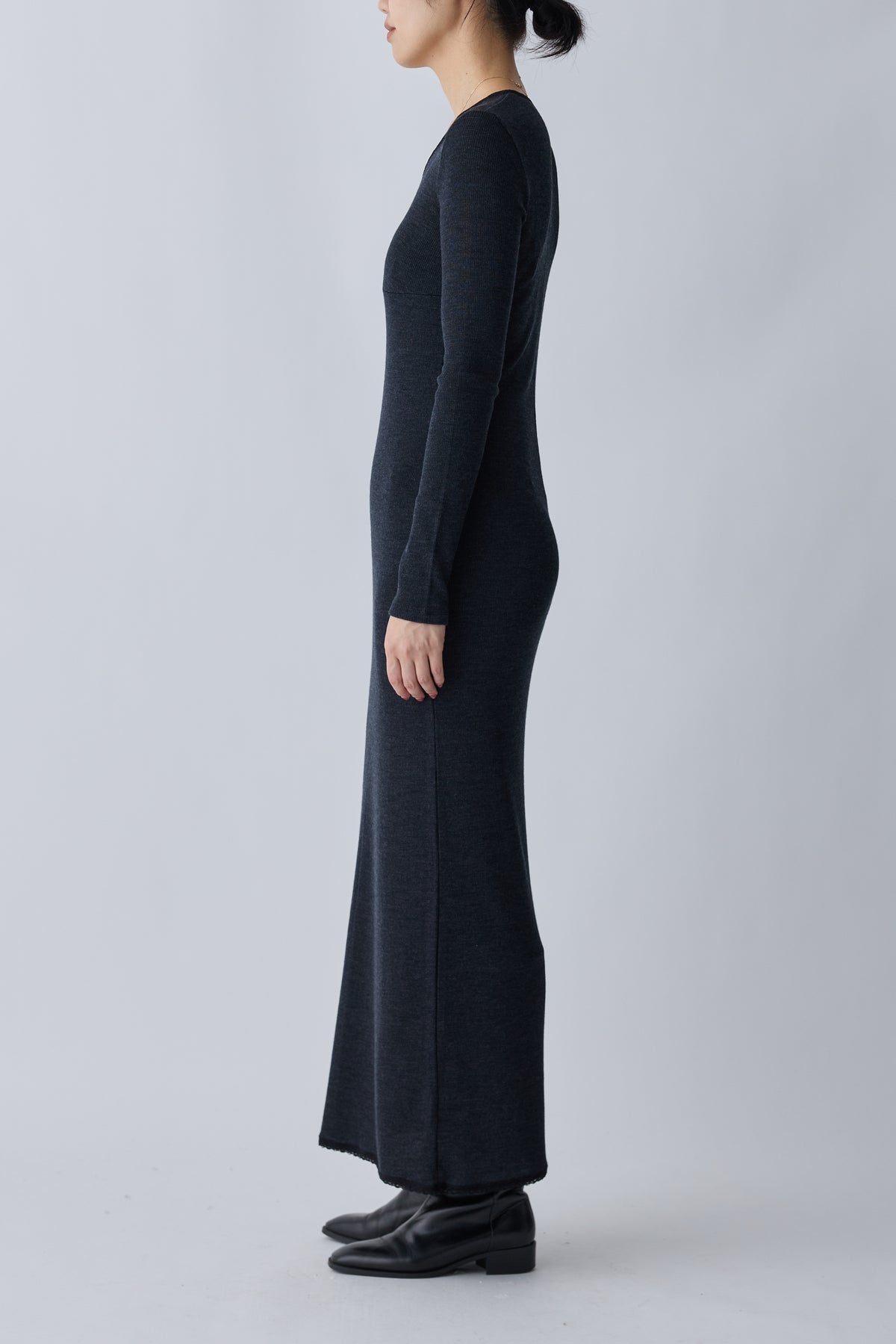 Nekkar rib long dress_gray
