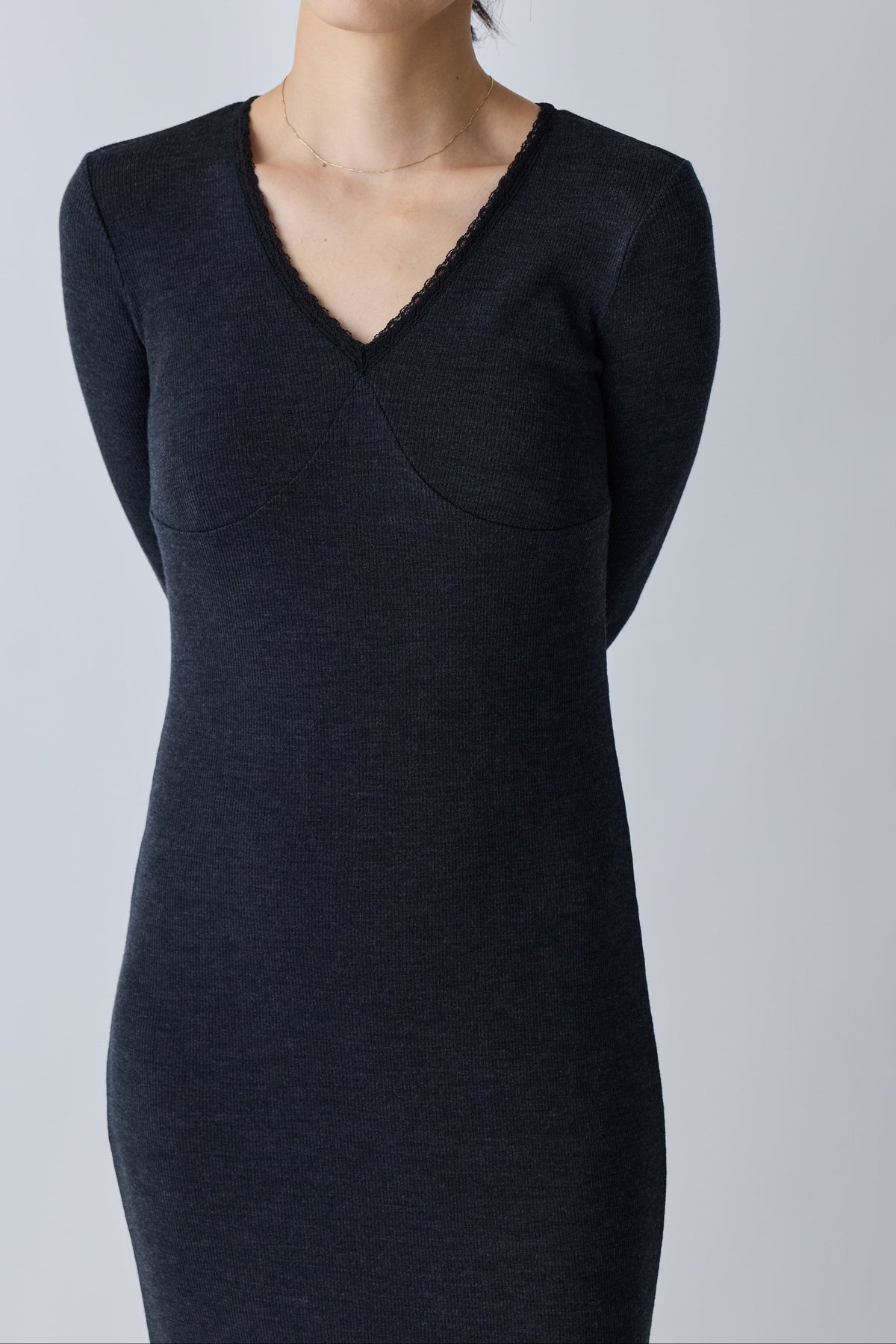 Nekkar rib long dress_gray