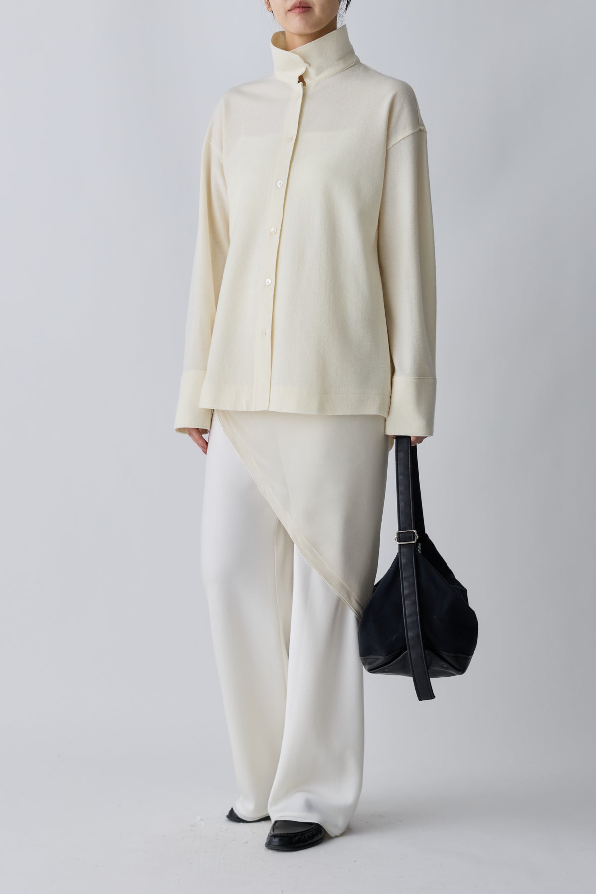 Caroli silk sheer scarf_white