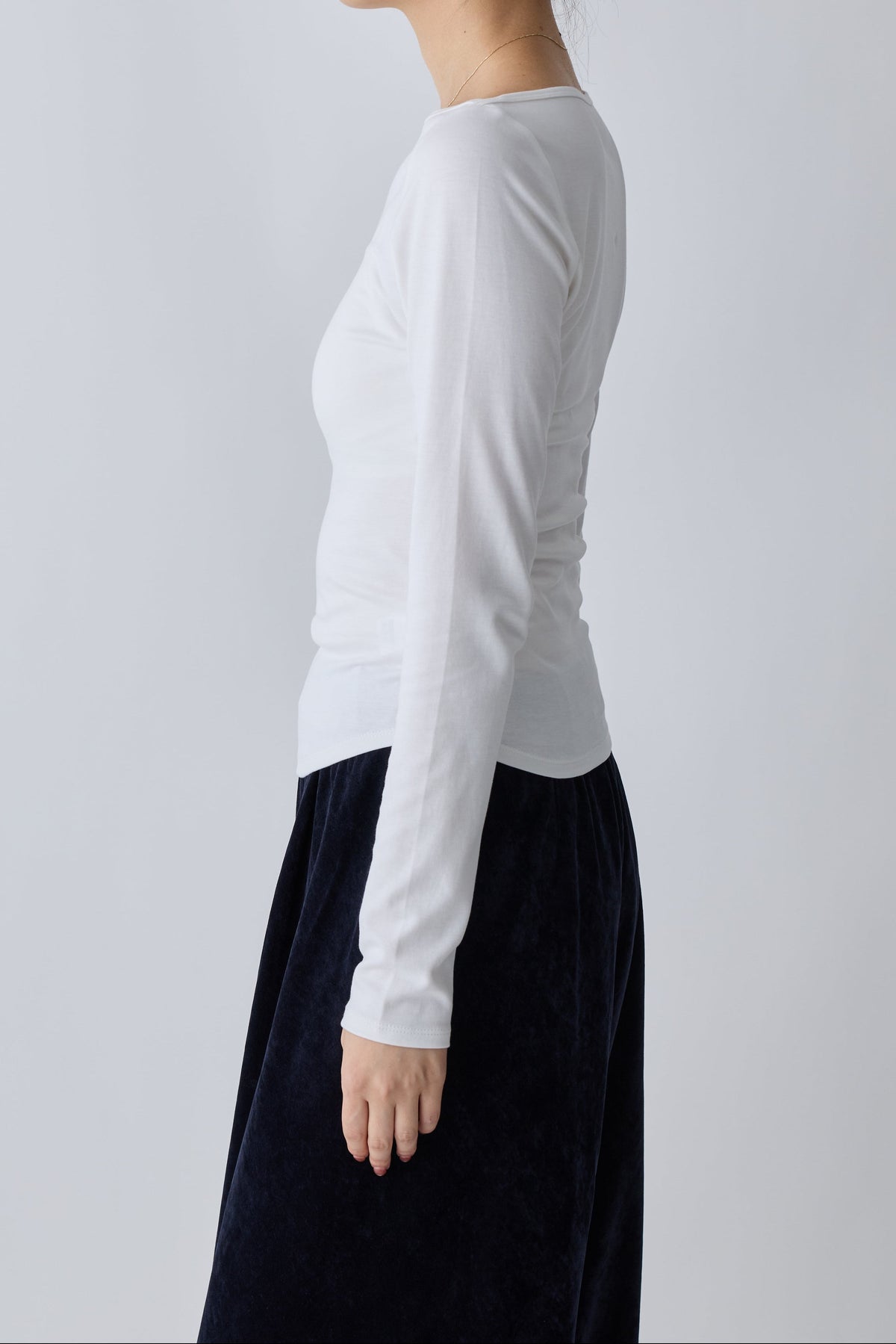 Nekkar boat neck L/S tee_white