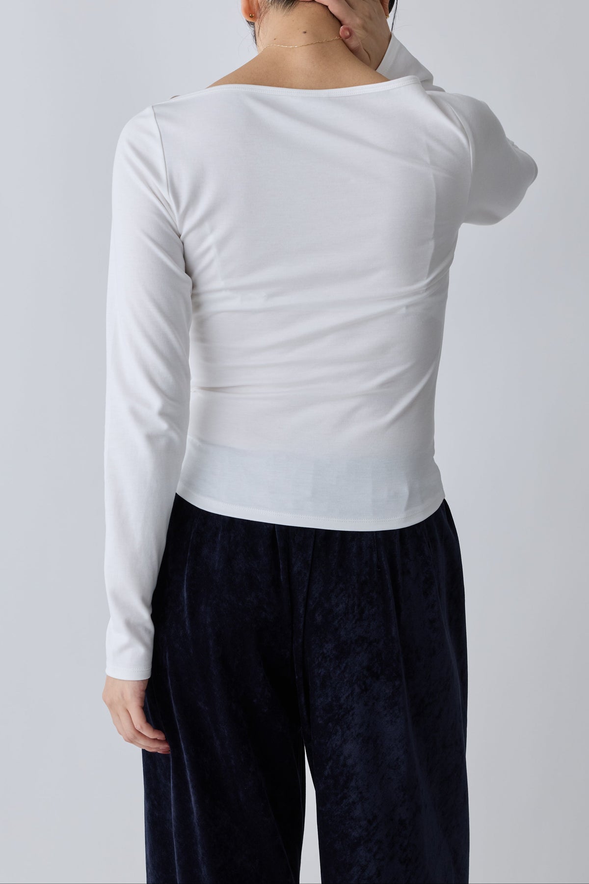 Nekkar boat neck L/S tee_white