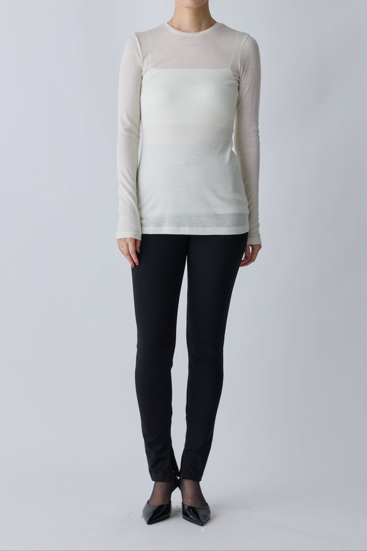 Virginis wool L/S tee_white