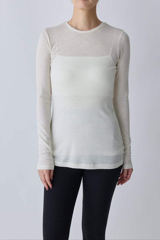 Virginis wool L/S tee_white