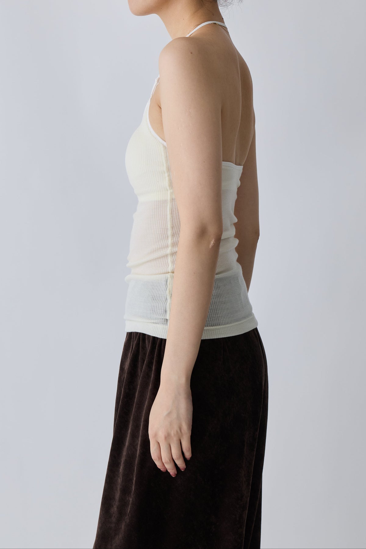Nekkar rib halter tops_white