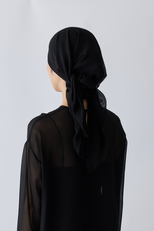 Caroli silk sheer scarf_black
