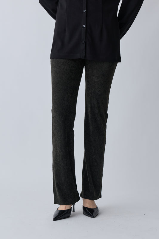 Mirak Velours Semiflare Pants_khaki