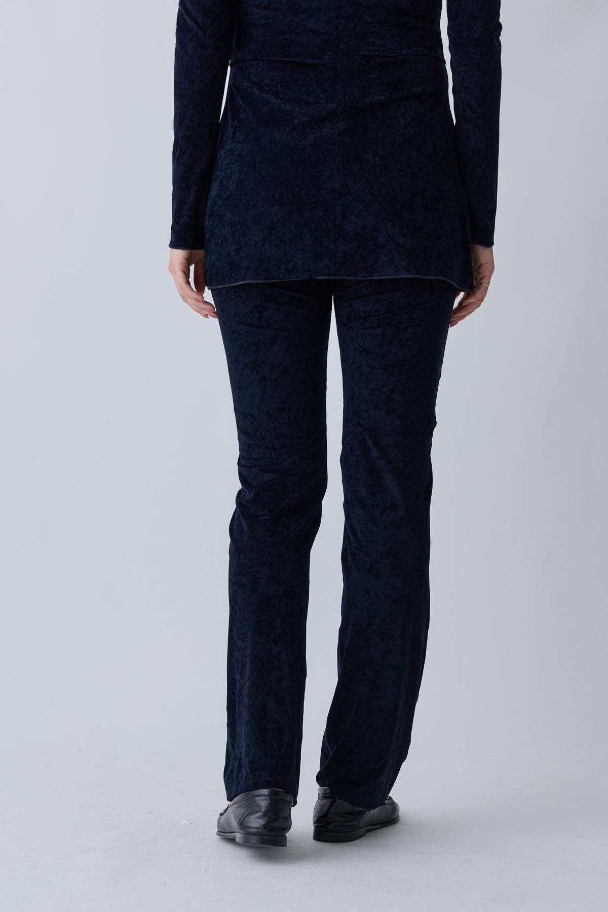Mirak Velours Semiflare Pants_navy