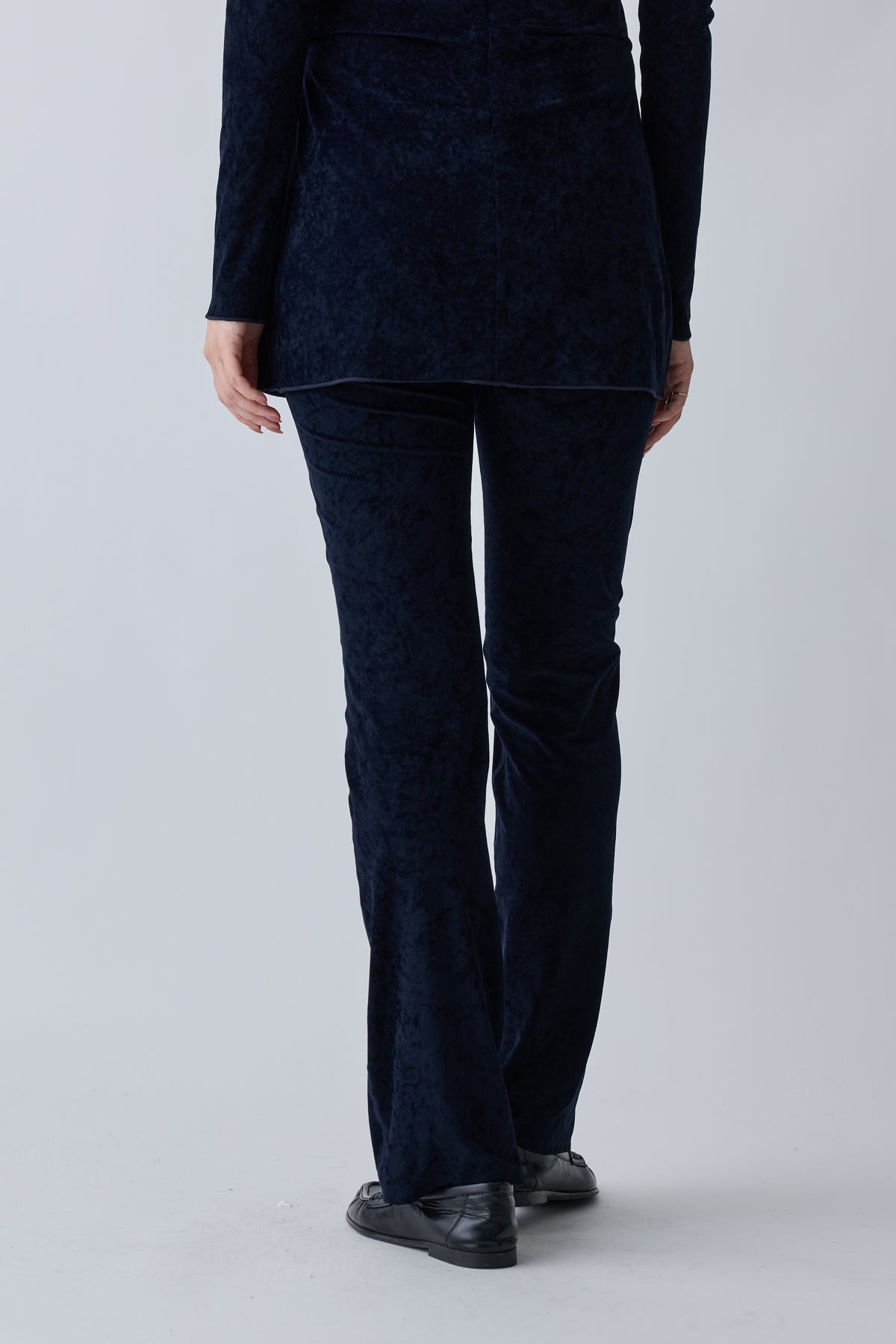 Mirak Velours Semiflare Pants_navy