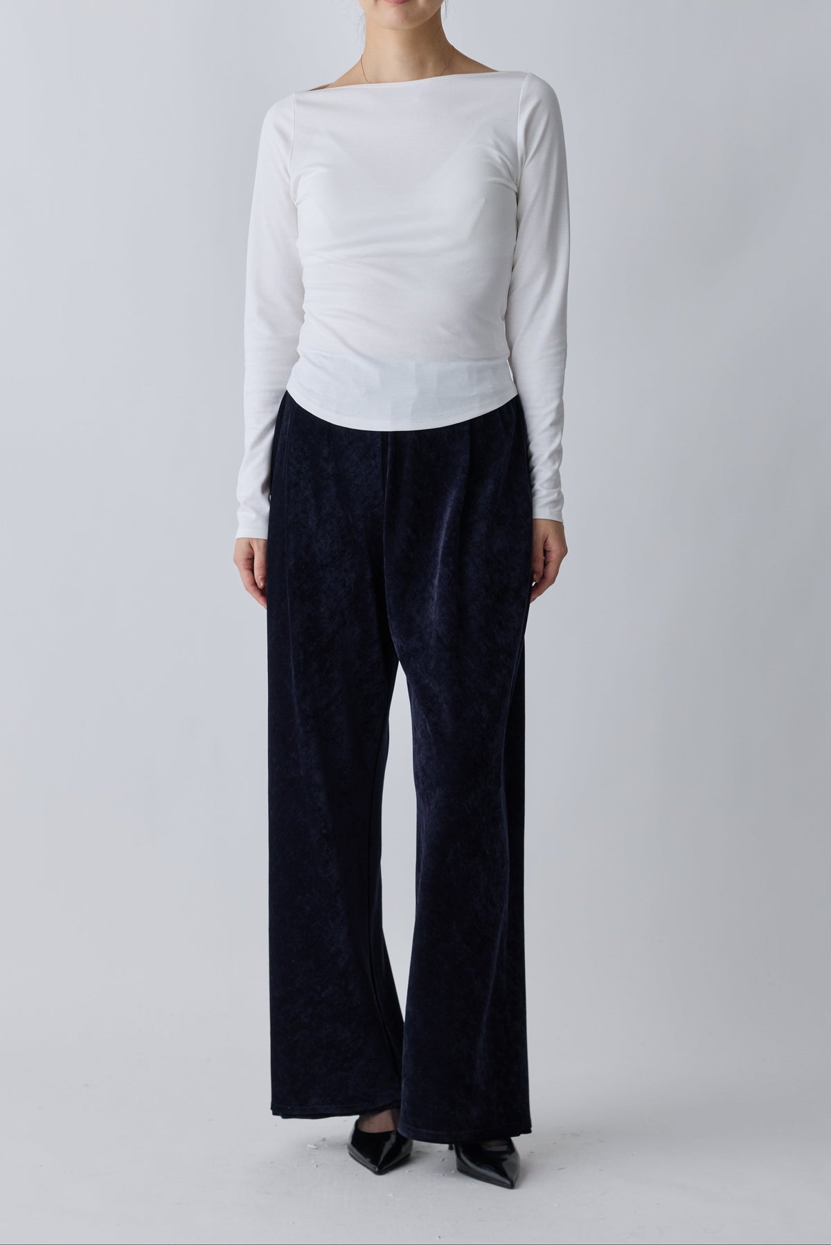 Nekkar boat neck L/S tee_white