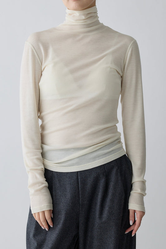 Bootis wool turtleneck tops_white