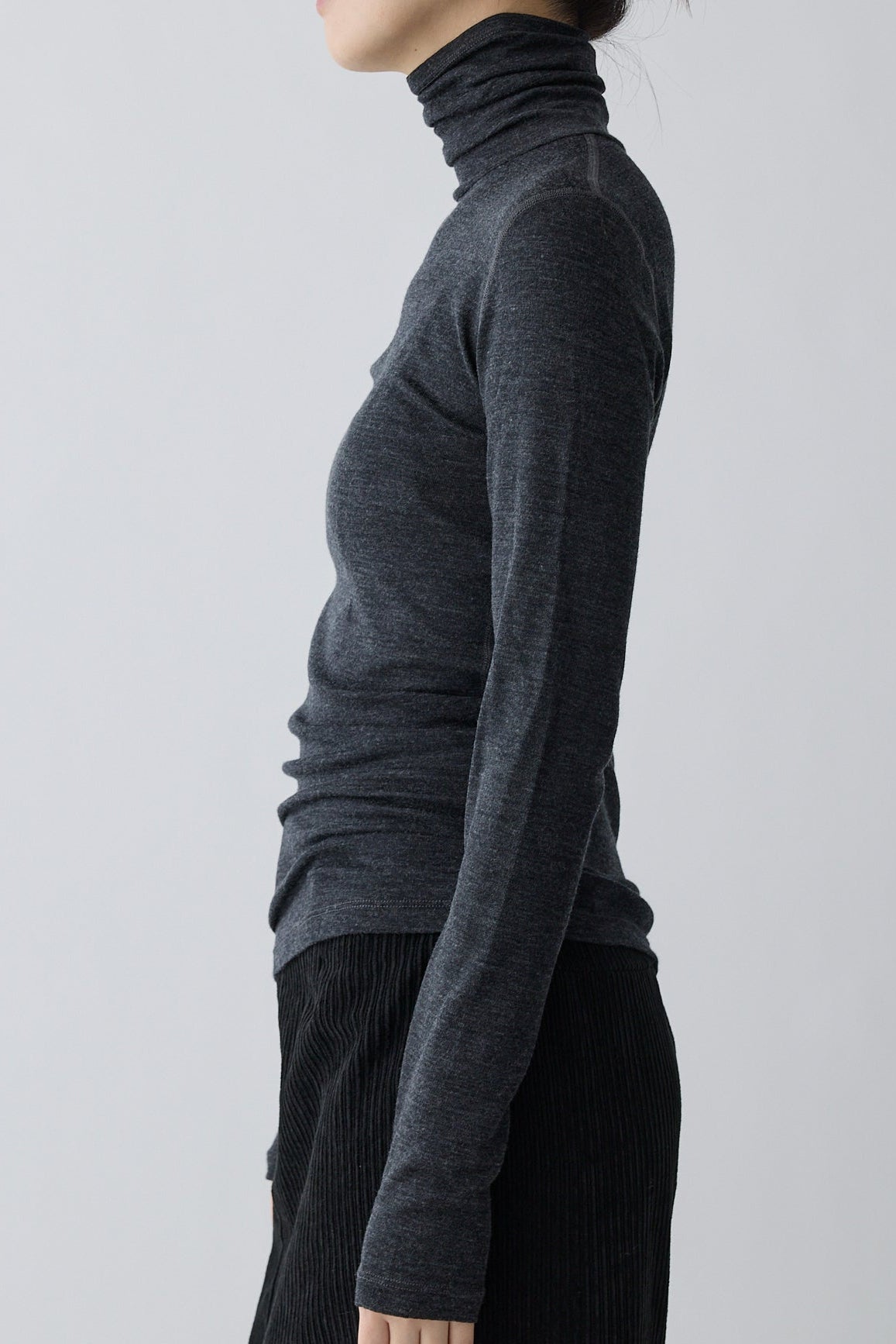 Bootis wool turtleneck tops_Gray