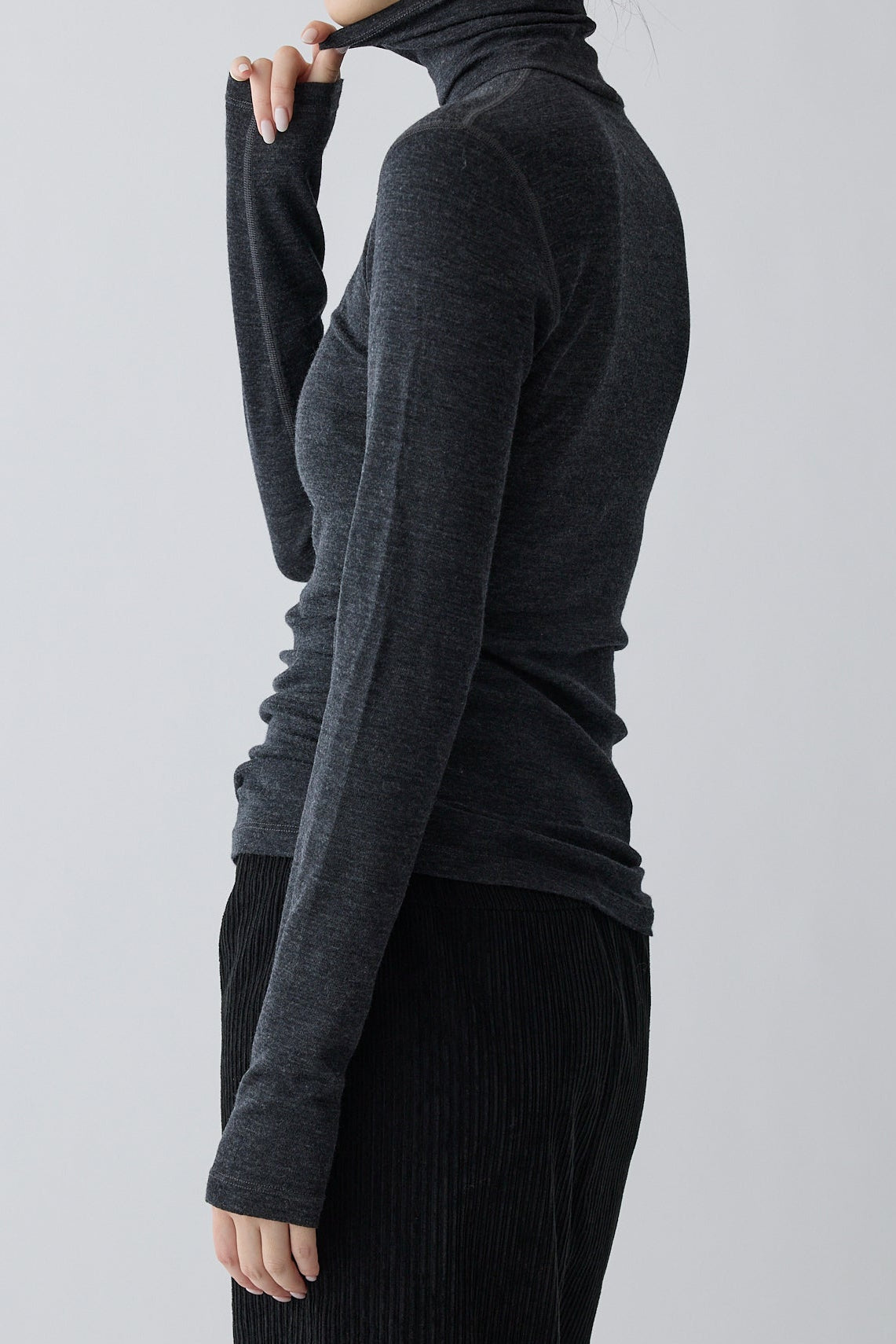 Bootis wool turtleneck tops_Gray
