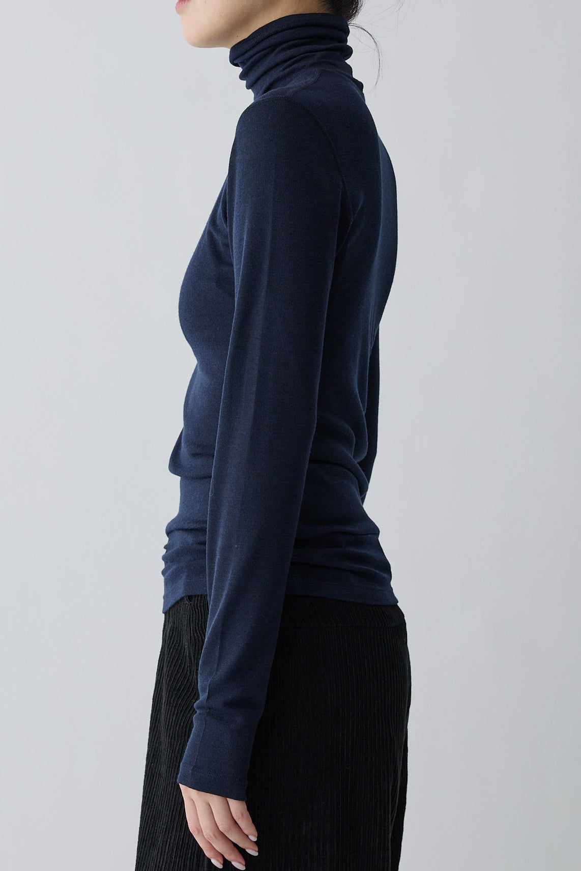 Bootis wool turtleneck tops_Navy